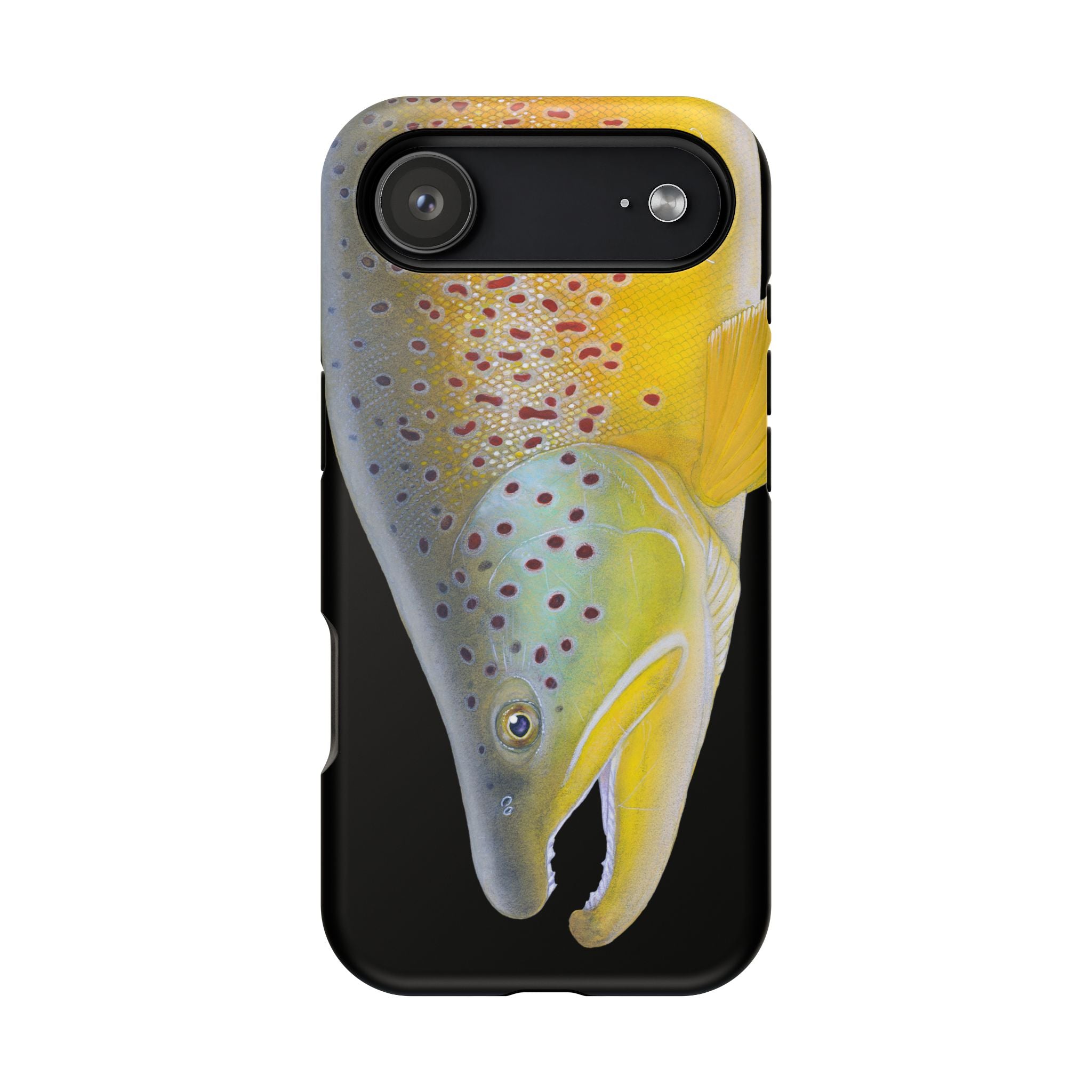 Brown Trout 3 Face Black MagSafe iPhone Case