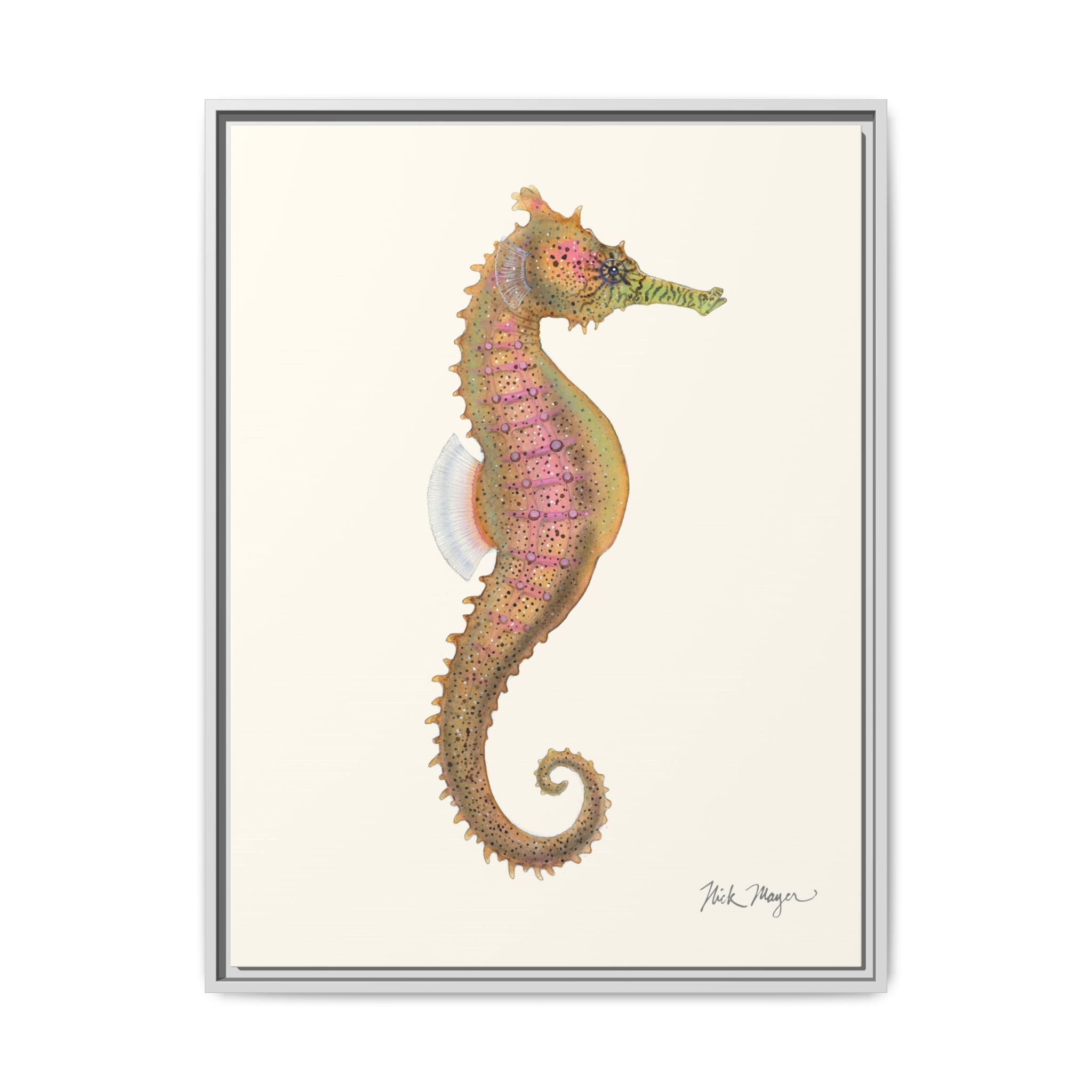 Estuary Seahorse Framed Canvas Print Printify