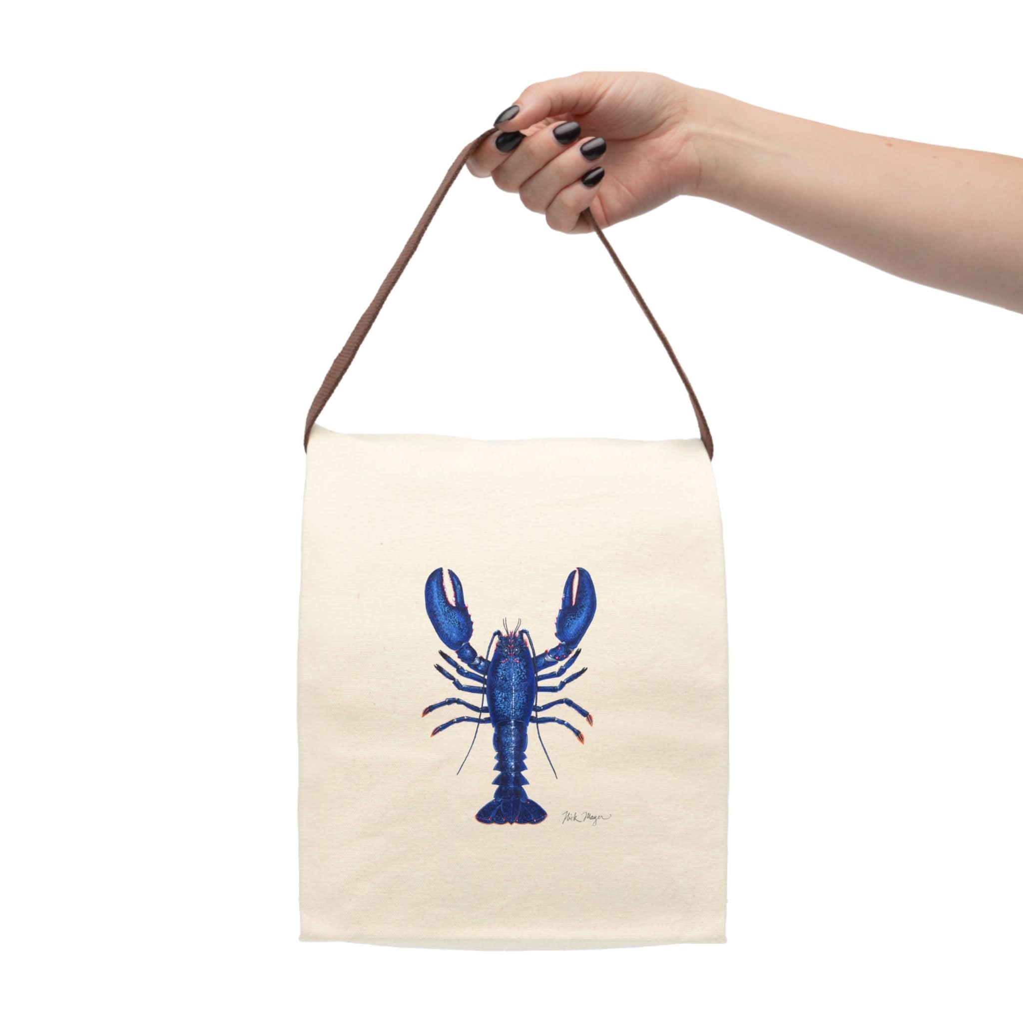 Blue Lobster Canvas Lunch Bag