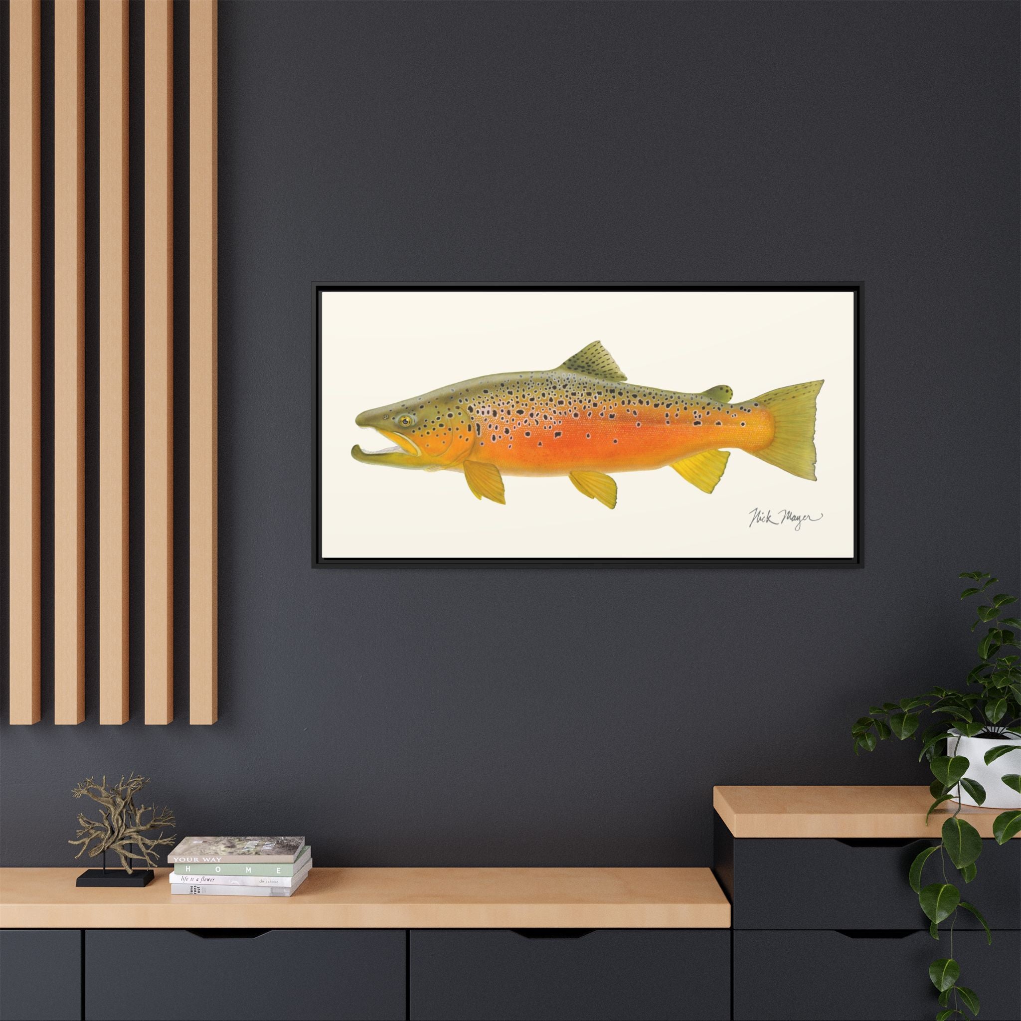 Brown Trout II Framed Canvas Print Printify