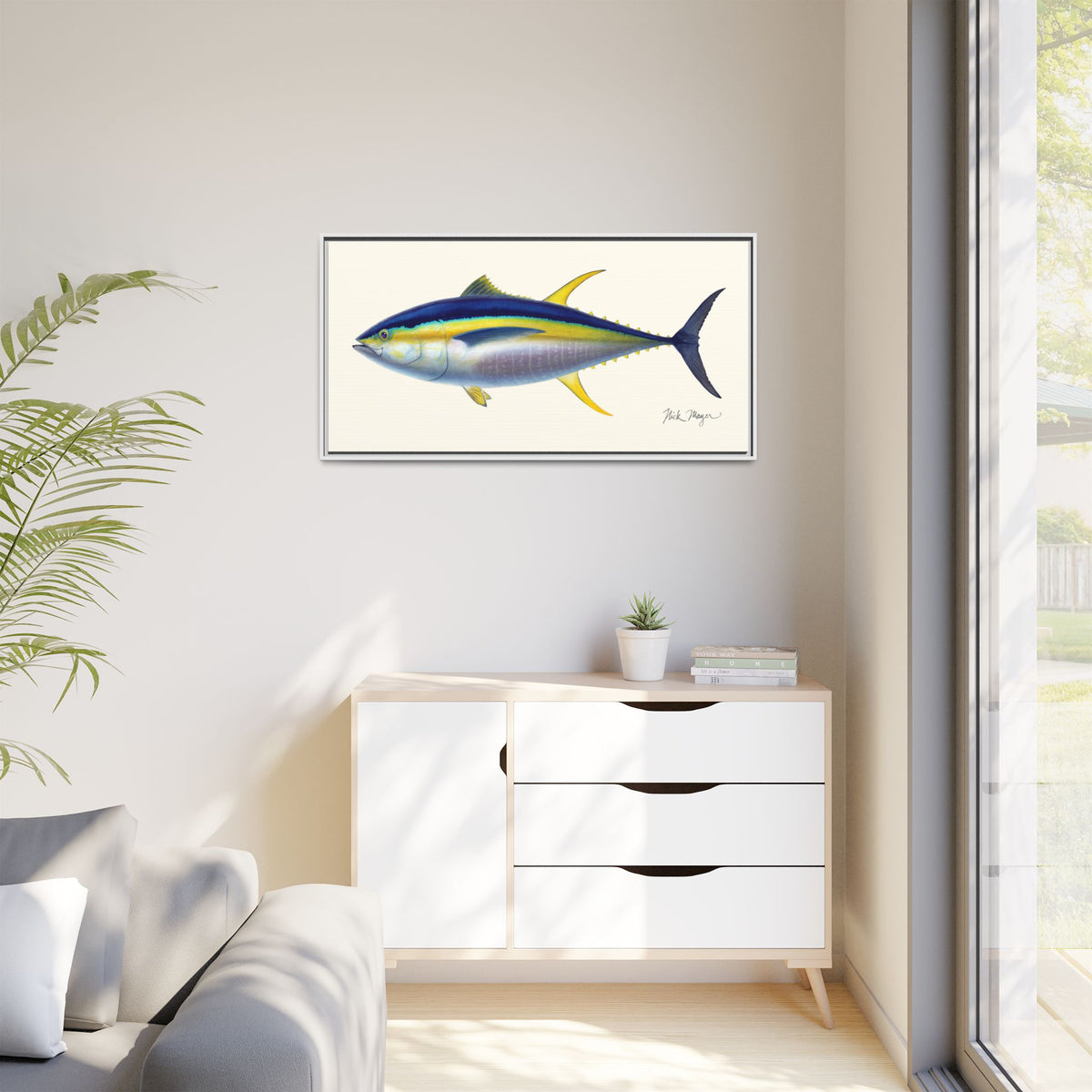 Yellowfin Tuna Framed Canvas Print Printify