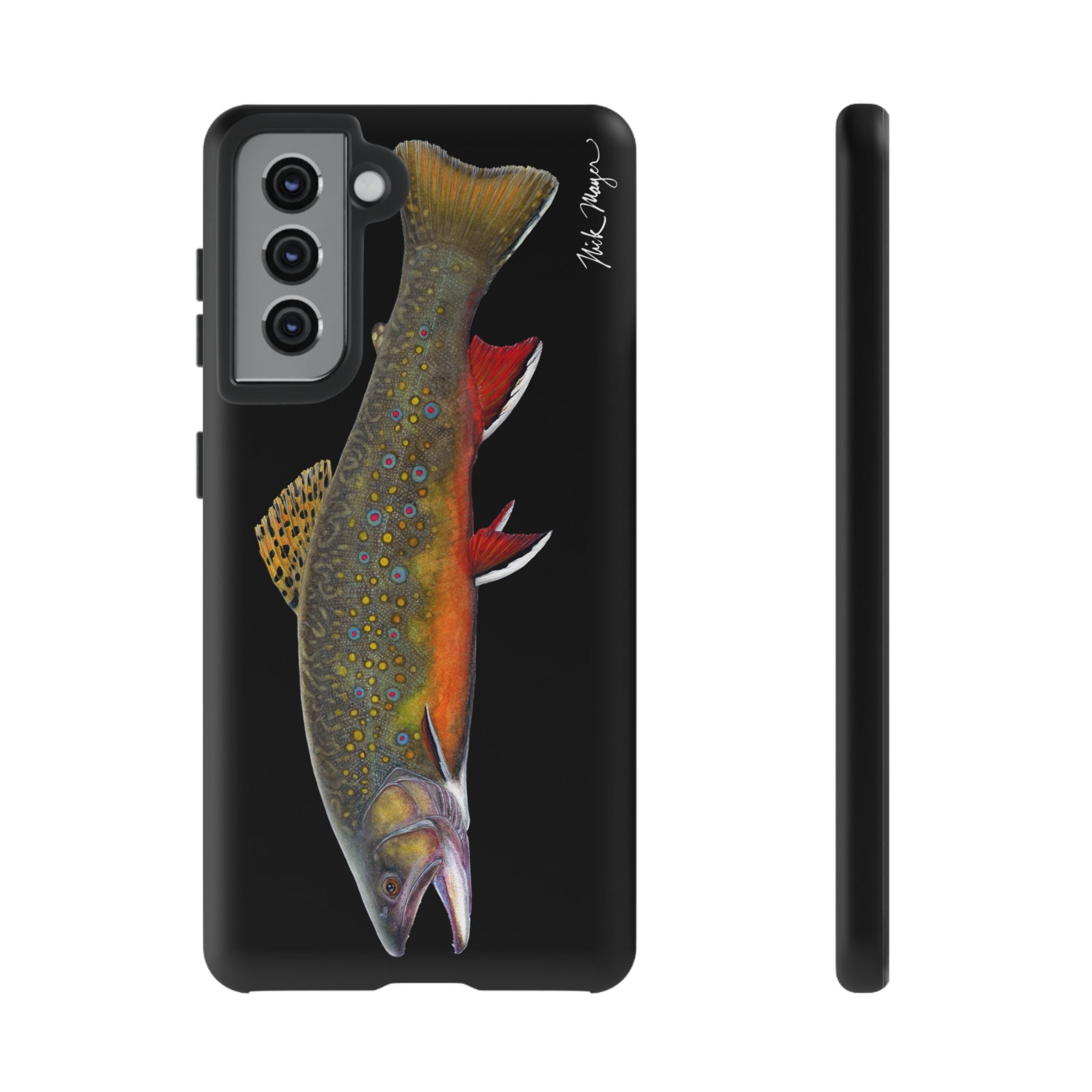 Brook Trout Black Phone Cases (Samsung) Printify