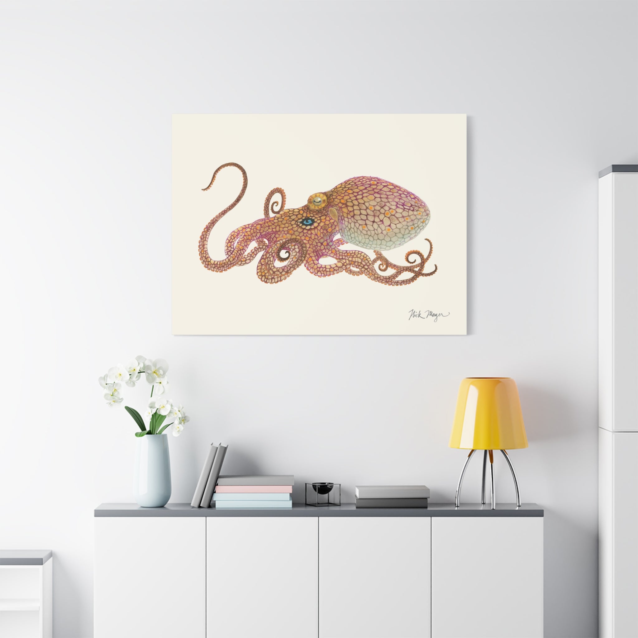 California Two Spot Octopus Canvas Print
