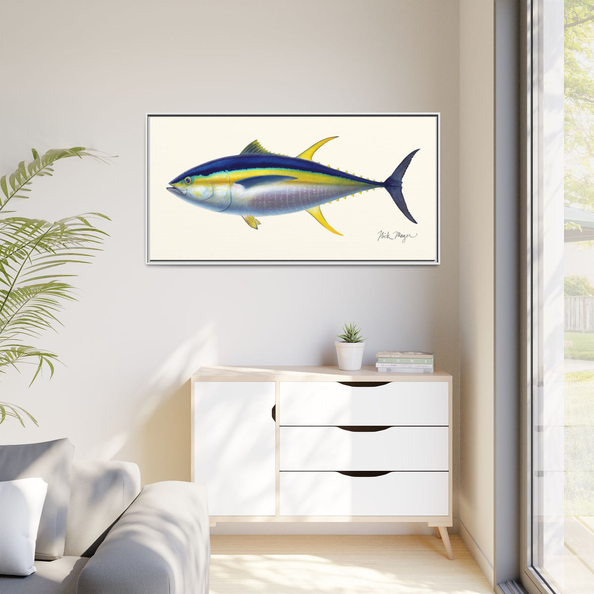 Yellowfin Tuna Framed Canvas Print Printify