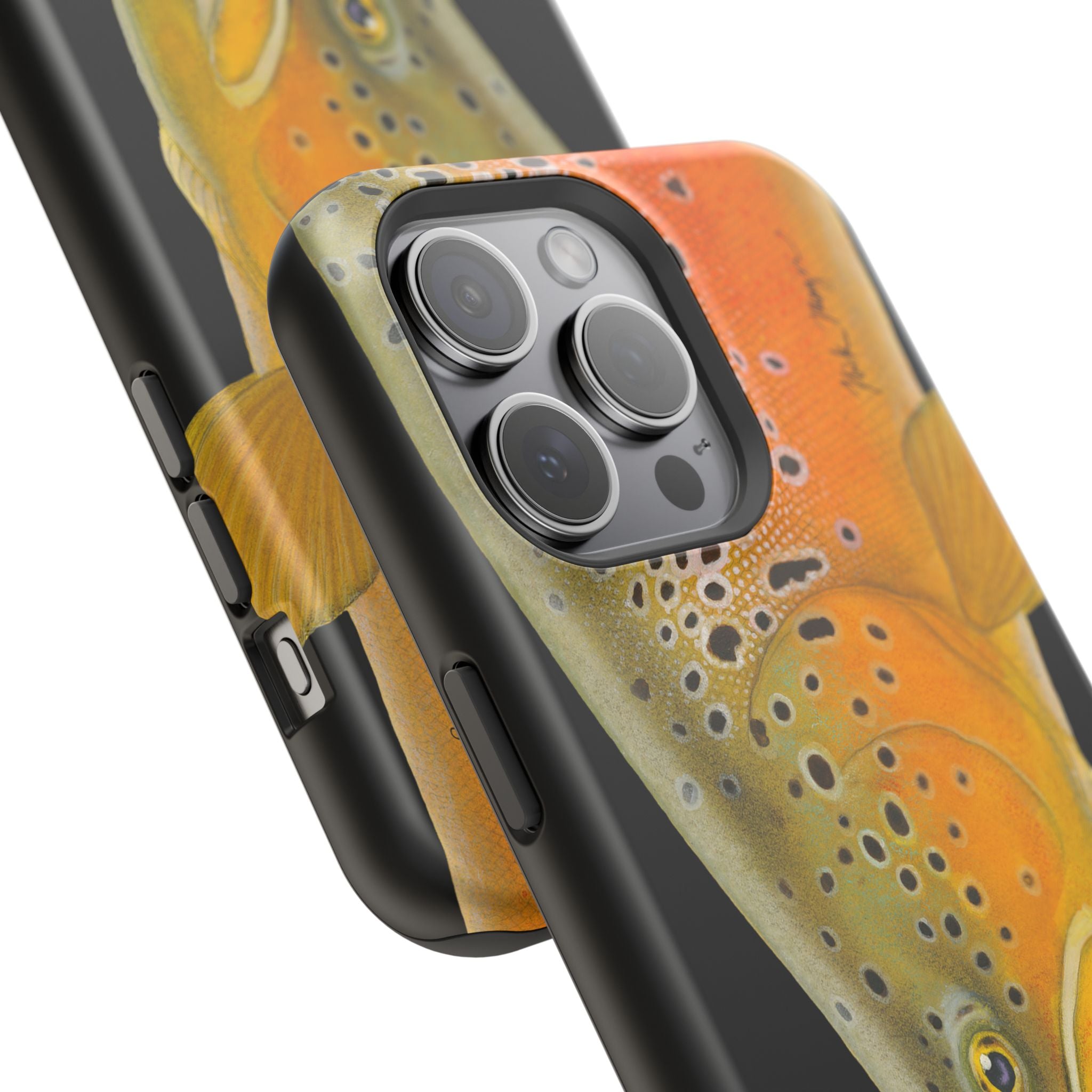 Brown Trout 2 Black MagSafe iPhone Case