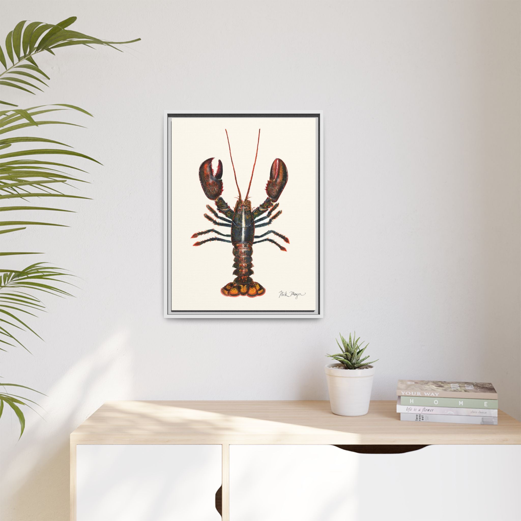 Northern Lobster Framed Canvas Print Printify