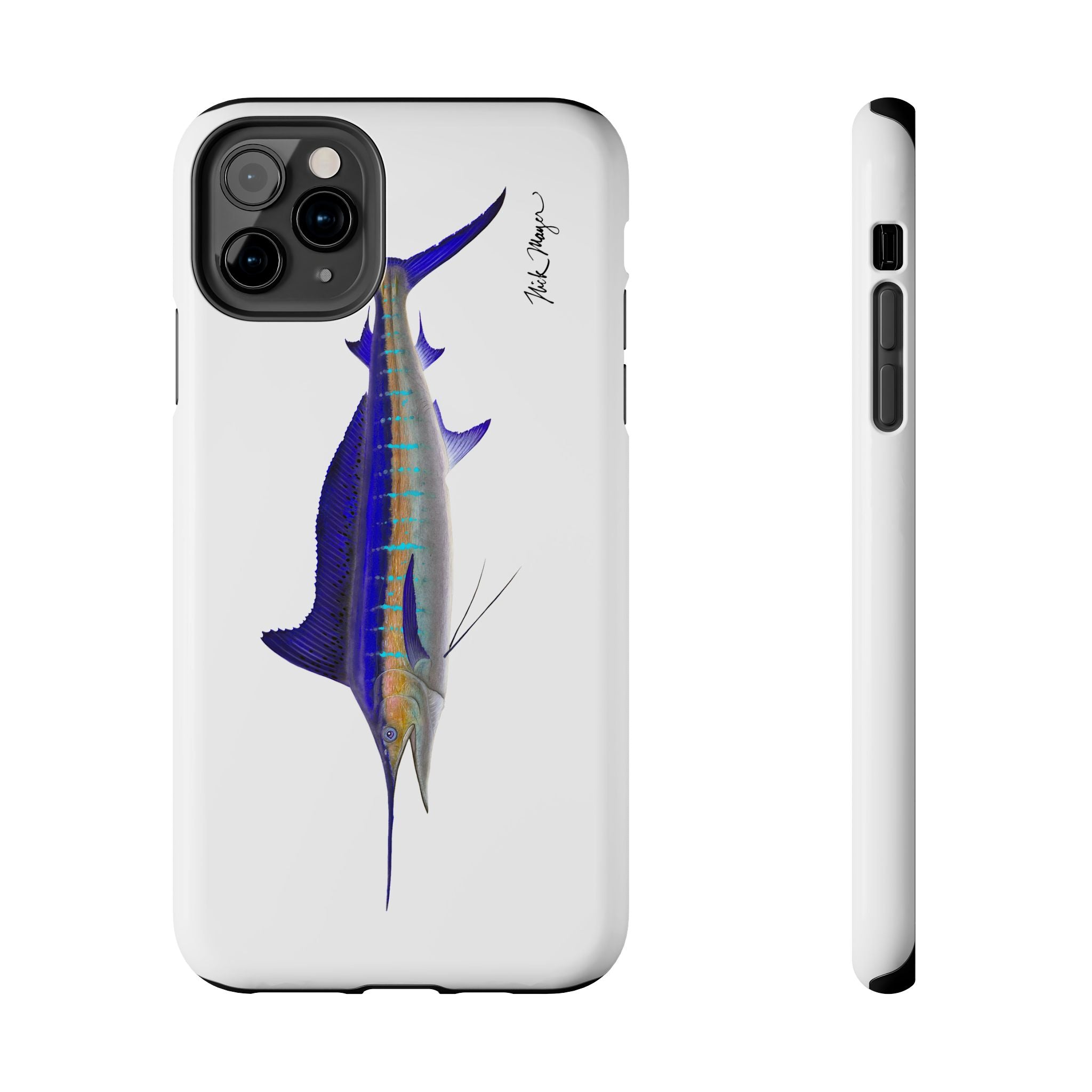 Striped Marlin White Phone Case (iPhone)