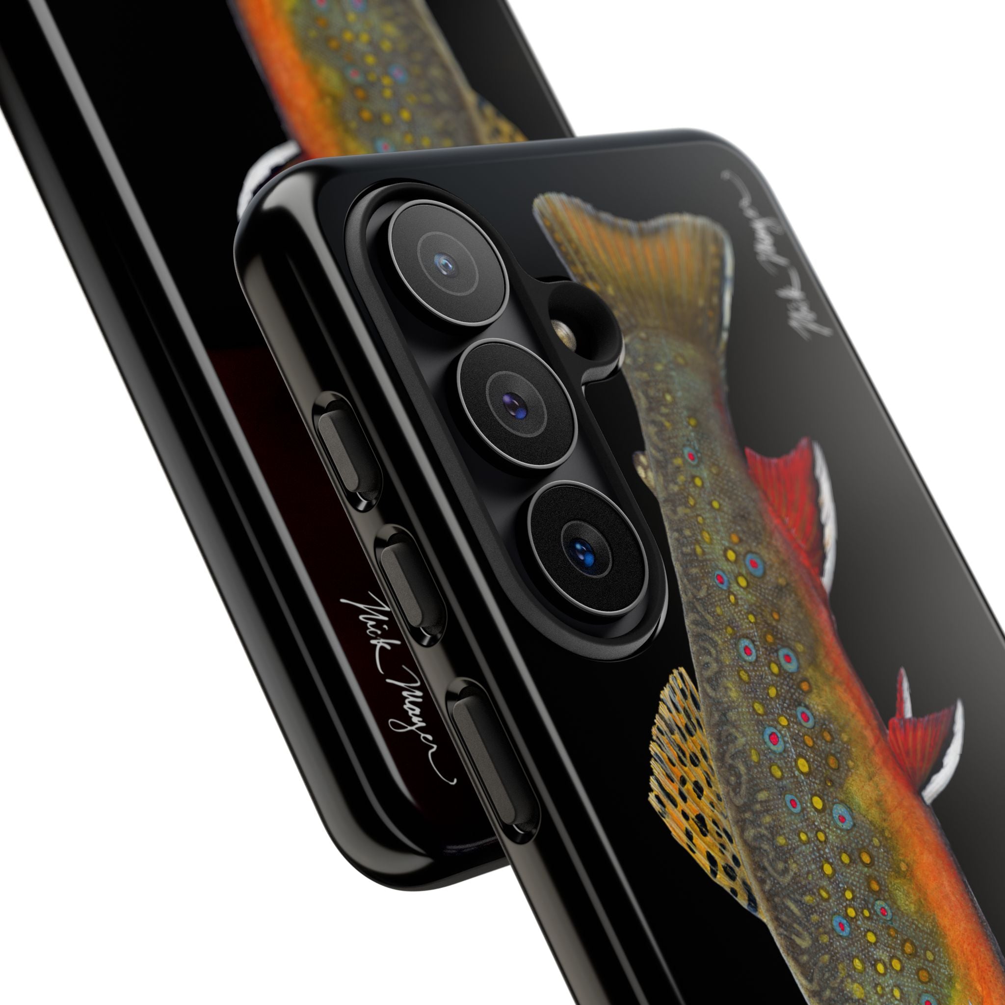Brook Trout Black Phone Cases (Samsung) Printify