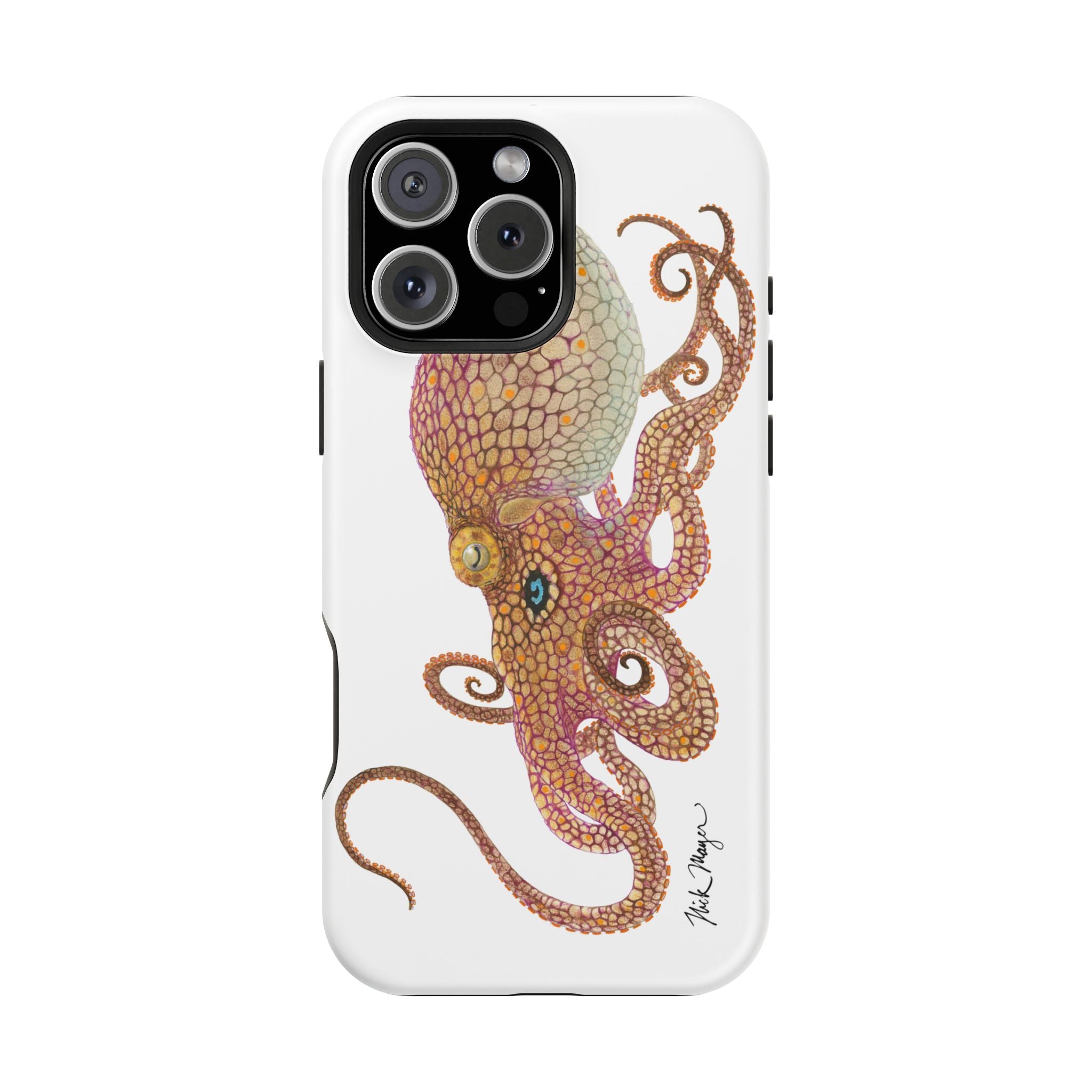 Two Spot Octopus MagSafe White iPhone Case