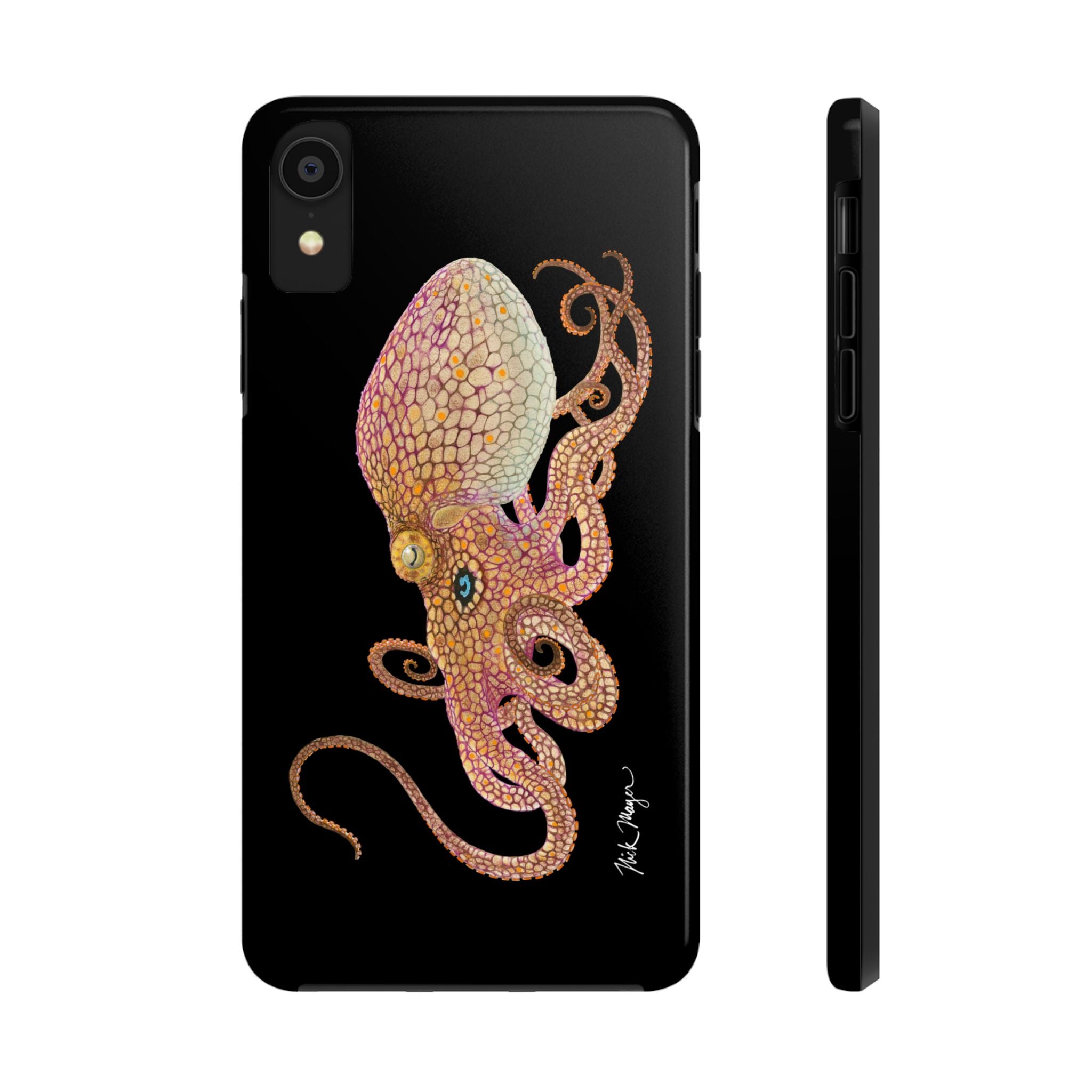 Two Spot Octopus Black Phone Case (iPhone)