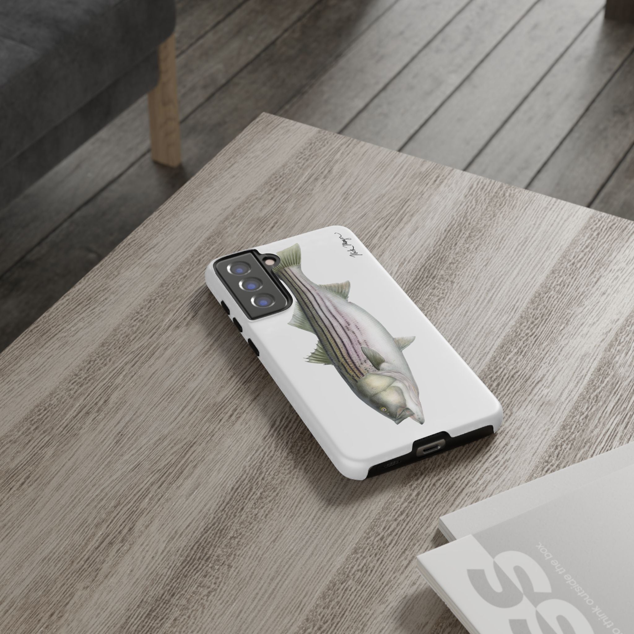 30 lb Striper White Phone Case (Samsung) Printify