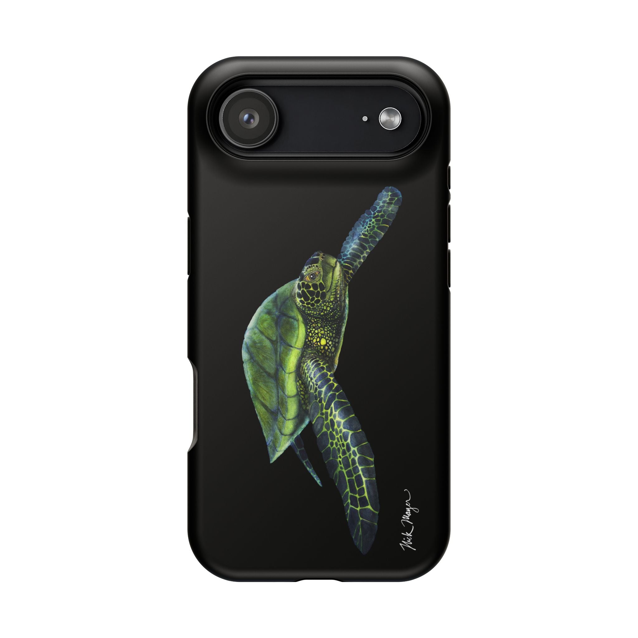 Green Sea Turtle MagSafe Black iPhone Case