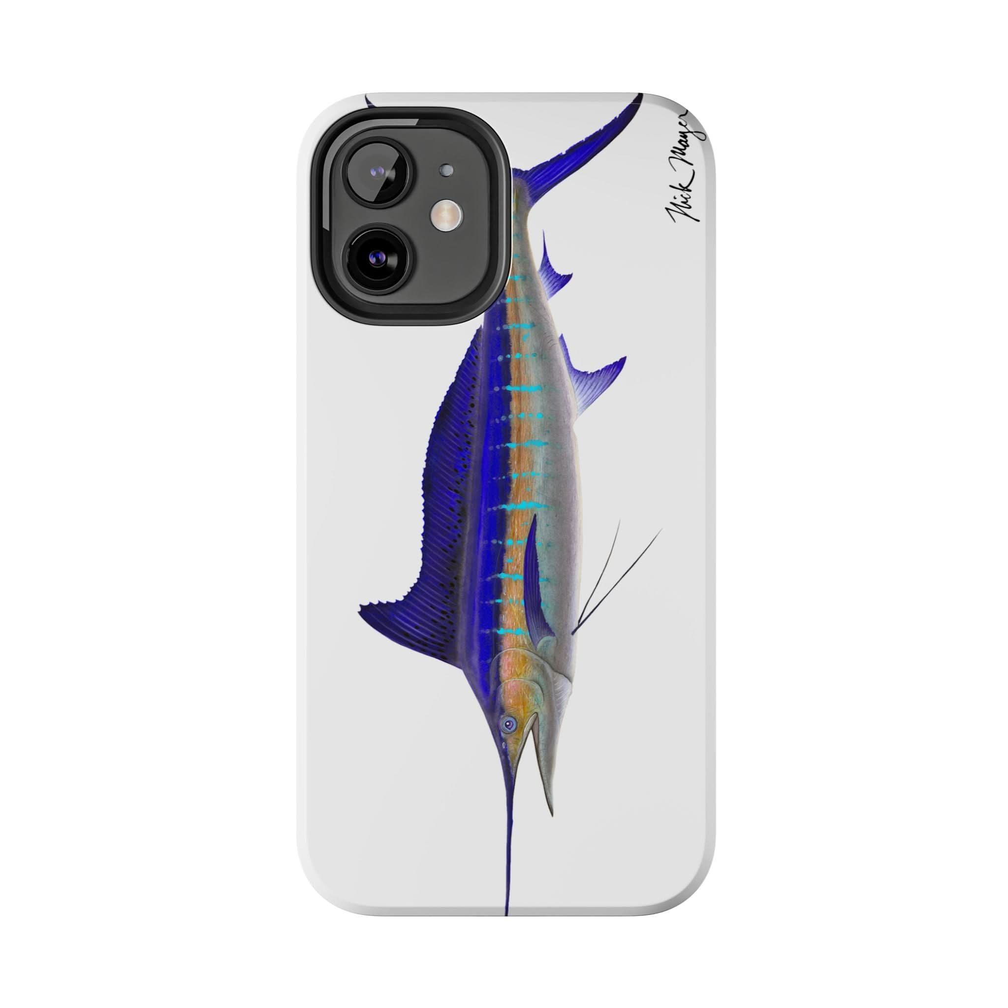 Striped Marlin White Phone Case (iPhone)