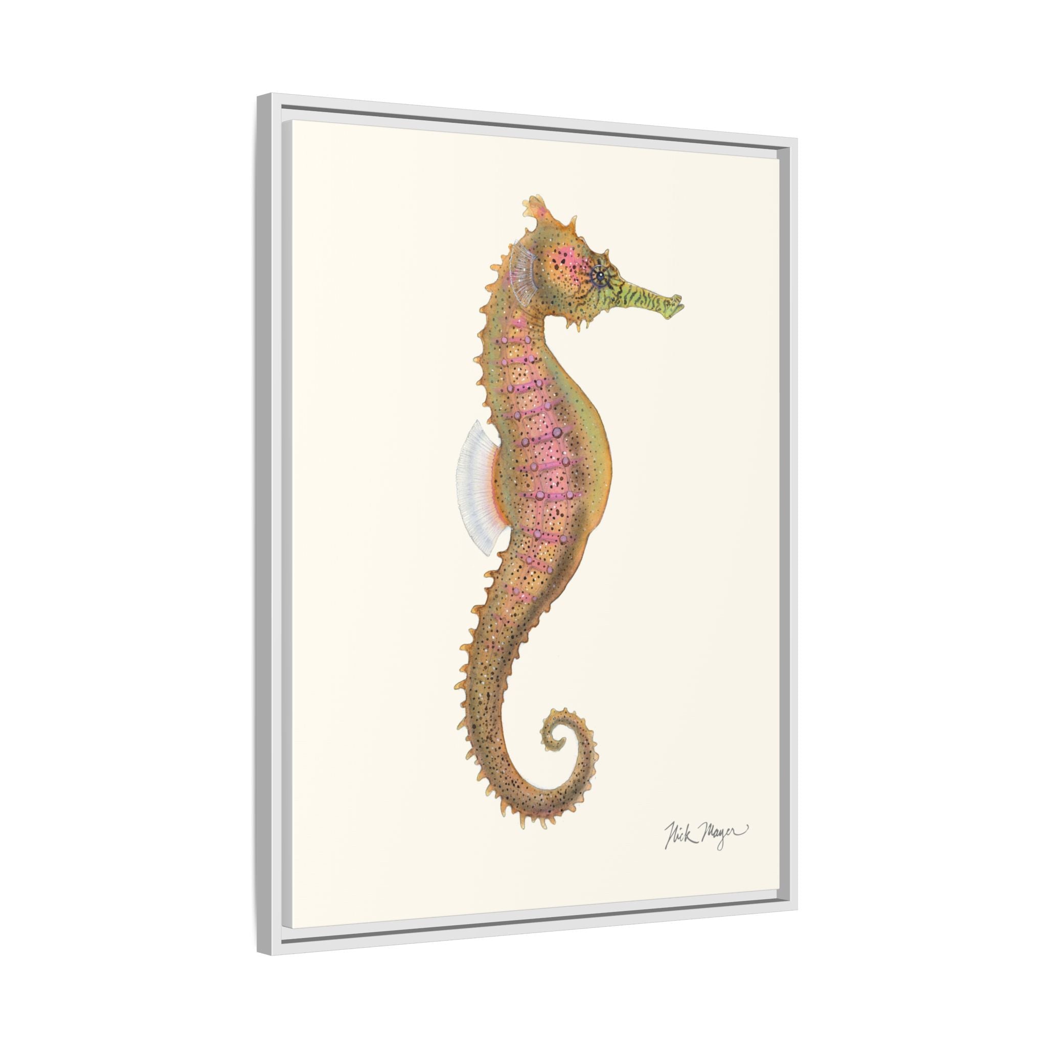 Estuary Seahorse Framed Canvas Print Printify