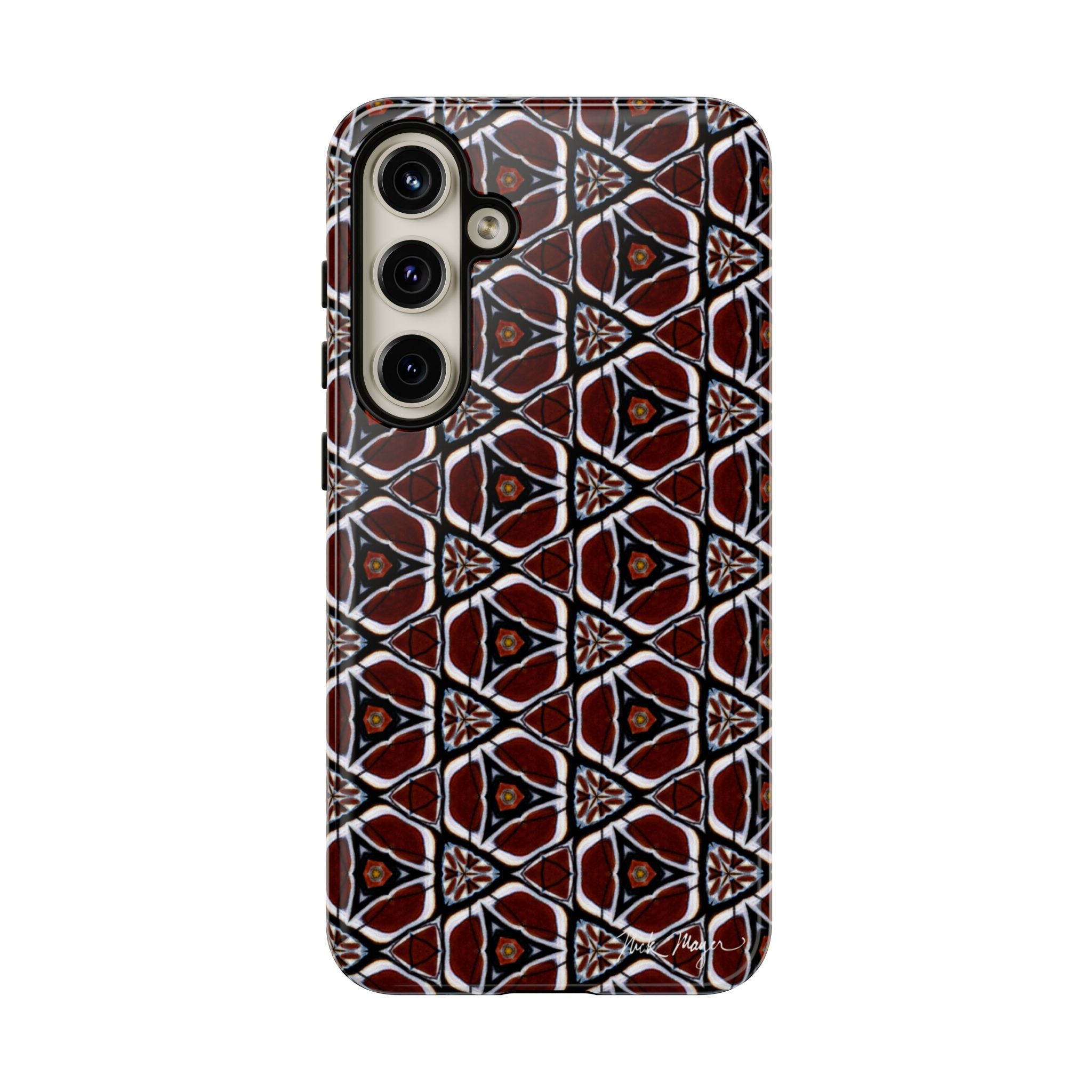 Maroon Butterfly Pattern Phone Case (Samsung)