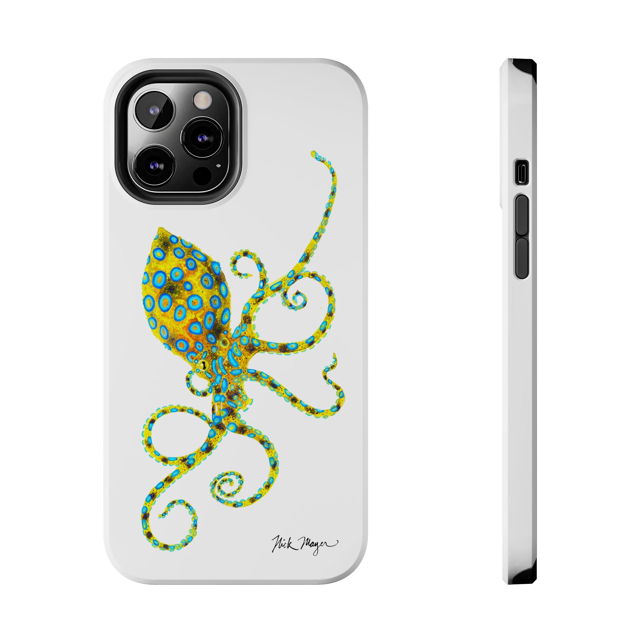 Blue Ringed Octopus White Phone Case (iPhone)