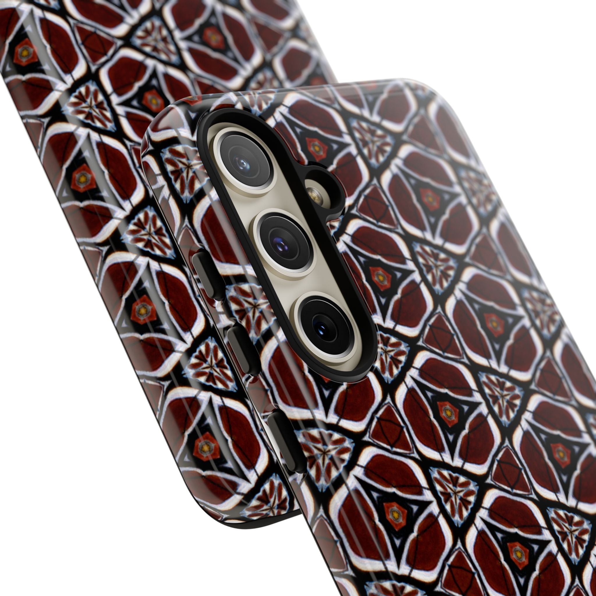 Maroon Butterfly Pattern Phone Case (Samsung)
