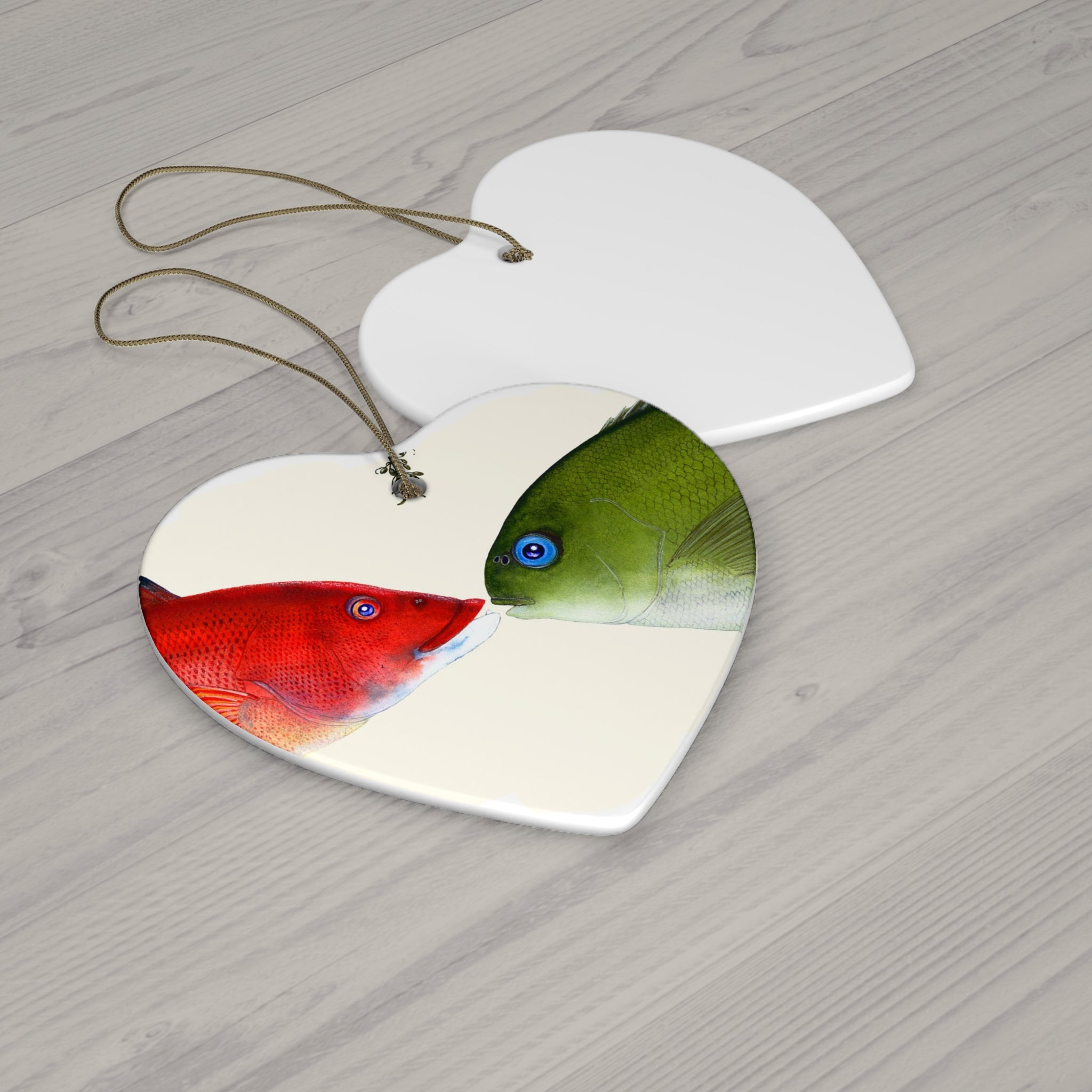 Holiday Kisses Ceramic Ornament