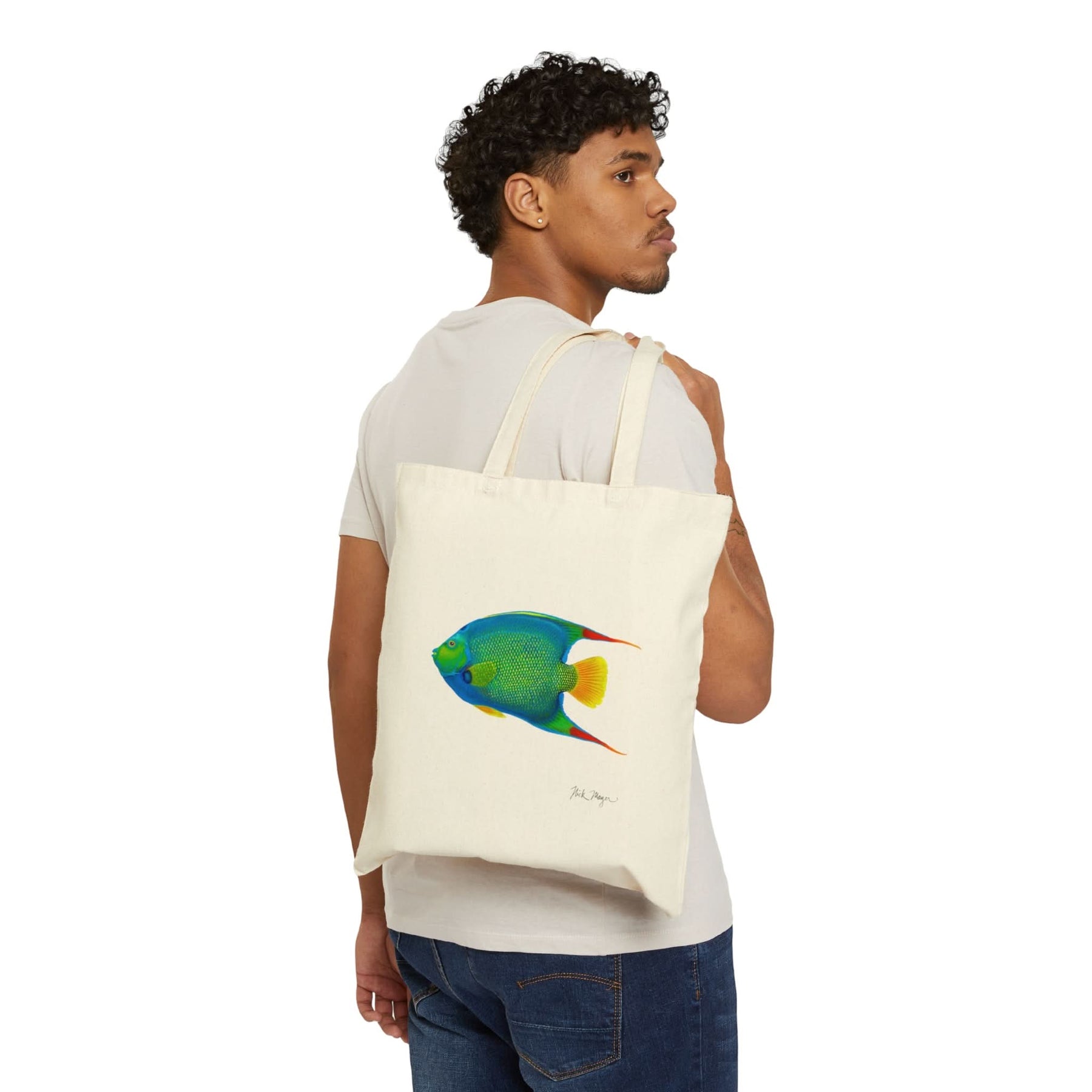 Queen Angelfish Cotton Canvas Tote Bag