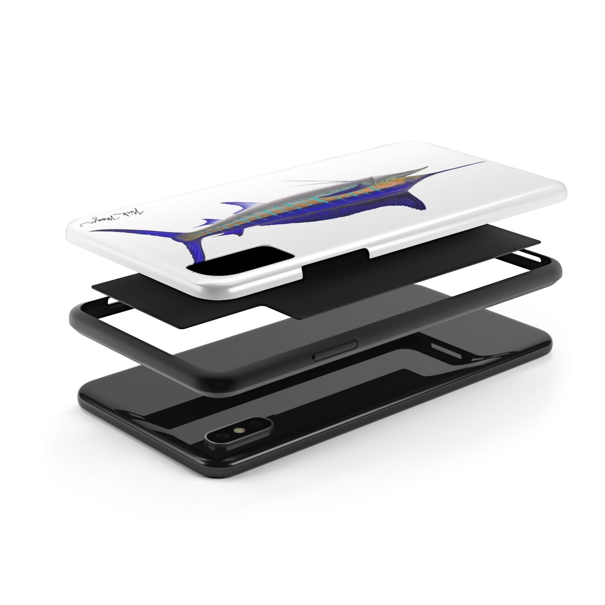 Striped Marlin White Phone Case (iPhone)
