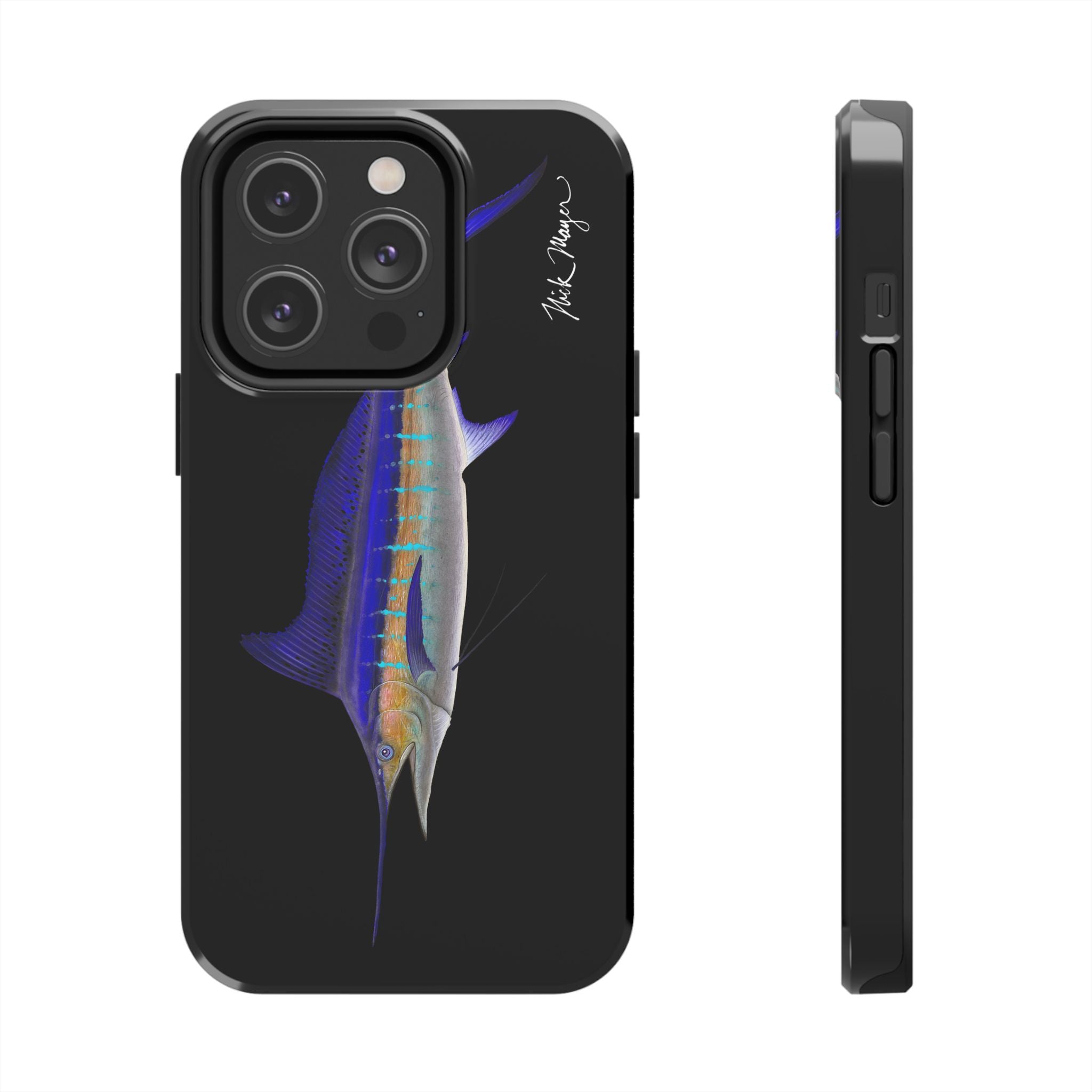 Striped Marlin Black Phone Case (iPhone)