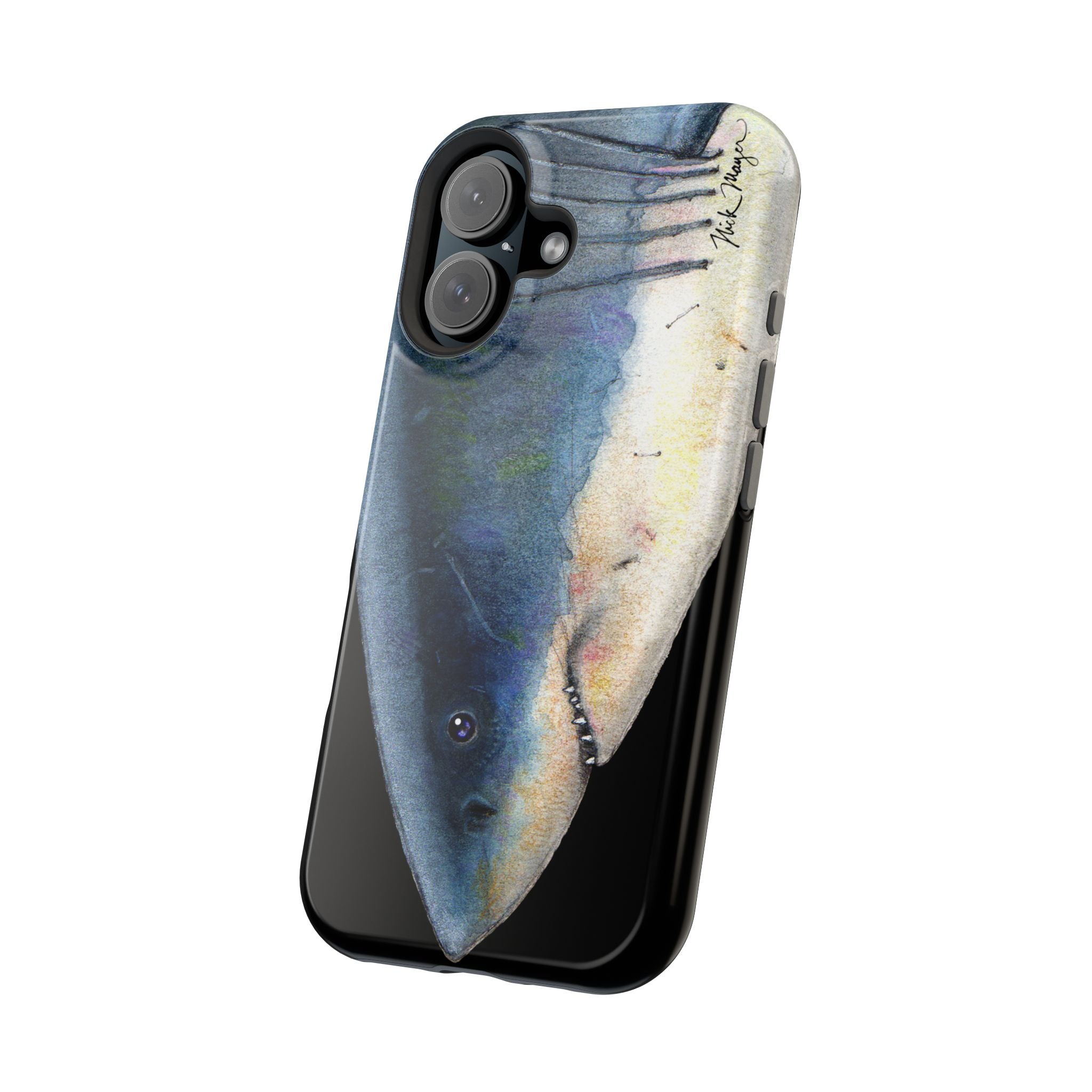 Great White Shark Face MagSafe Black iPhone Case