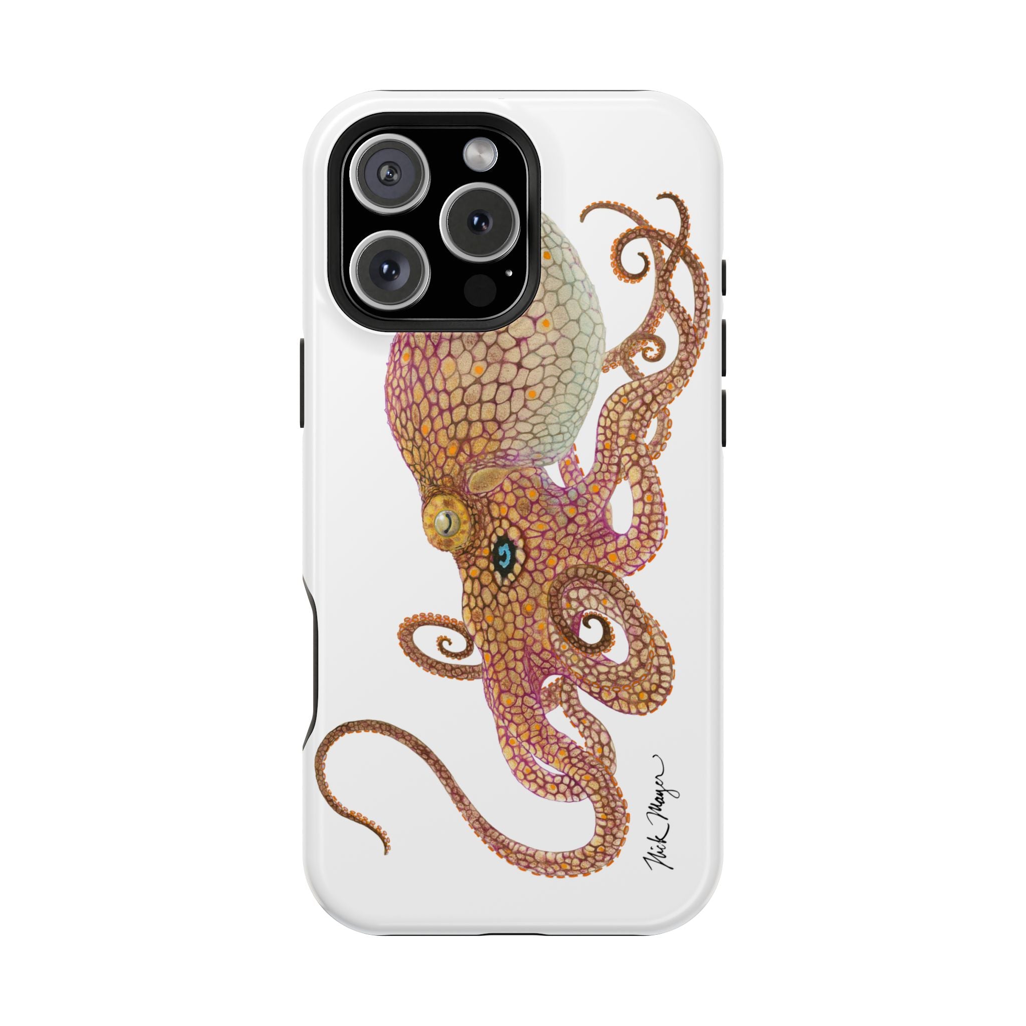 Two Spot Octopus MagSafe White iPhone Case