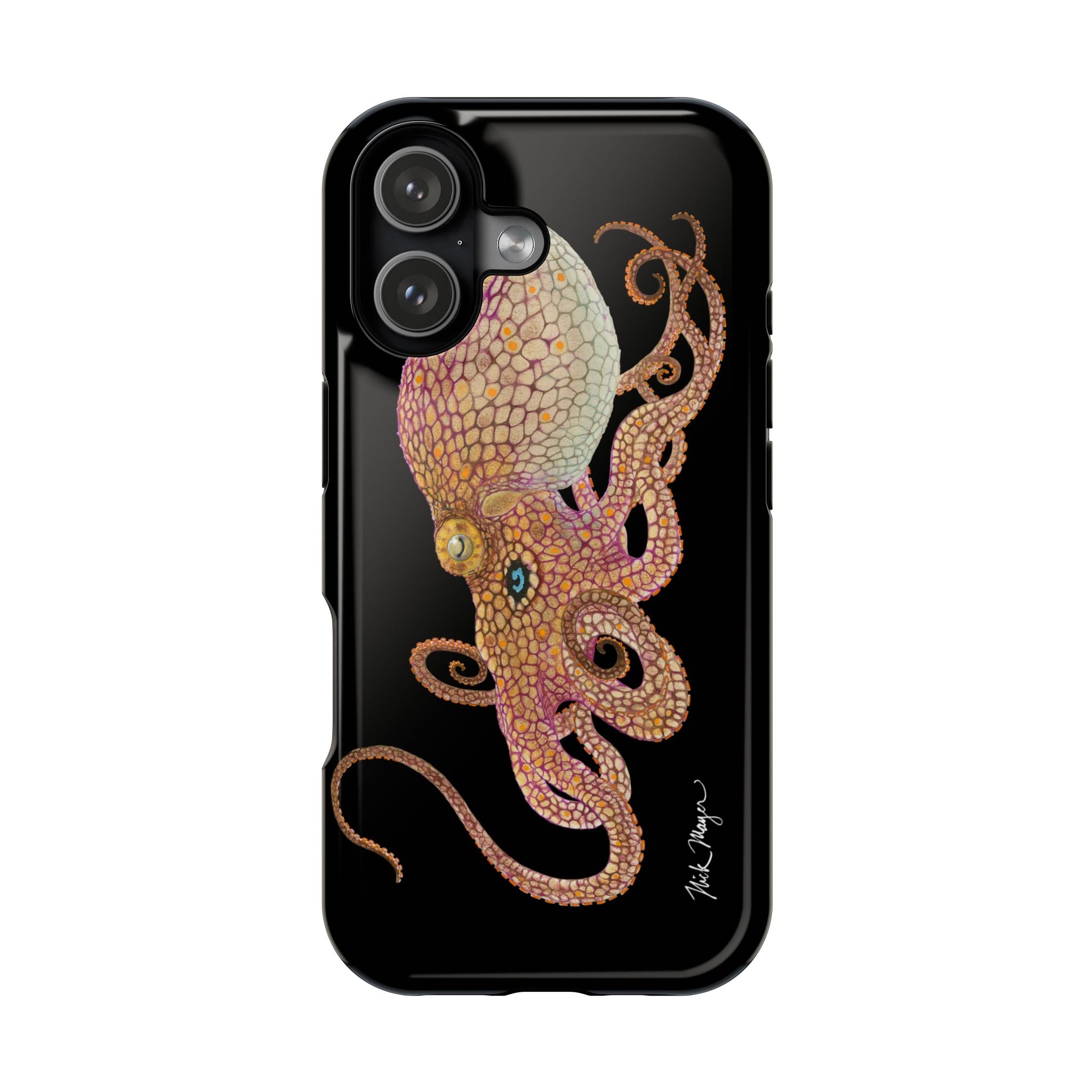Two Spot Octopus MagSafe Black iPhone Case