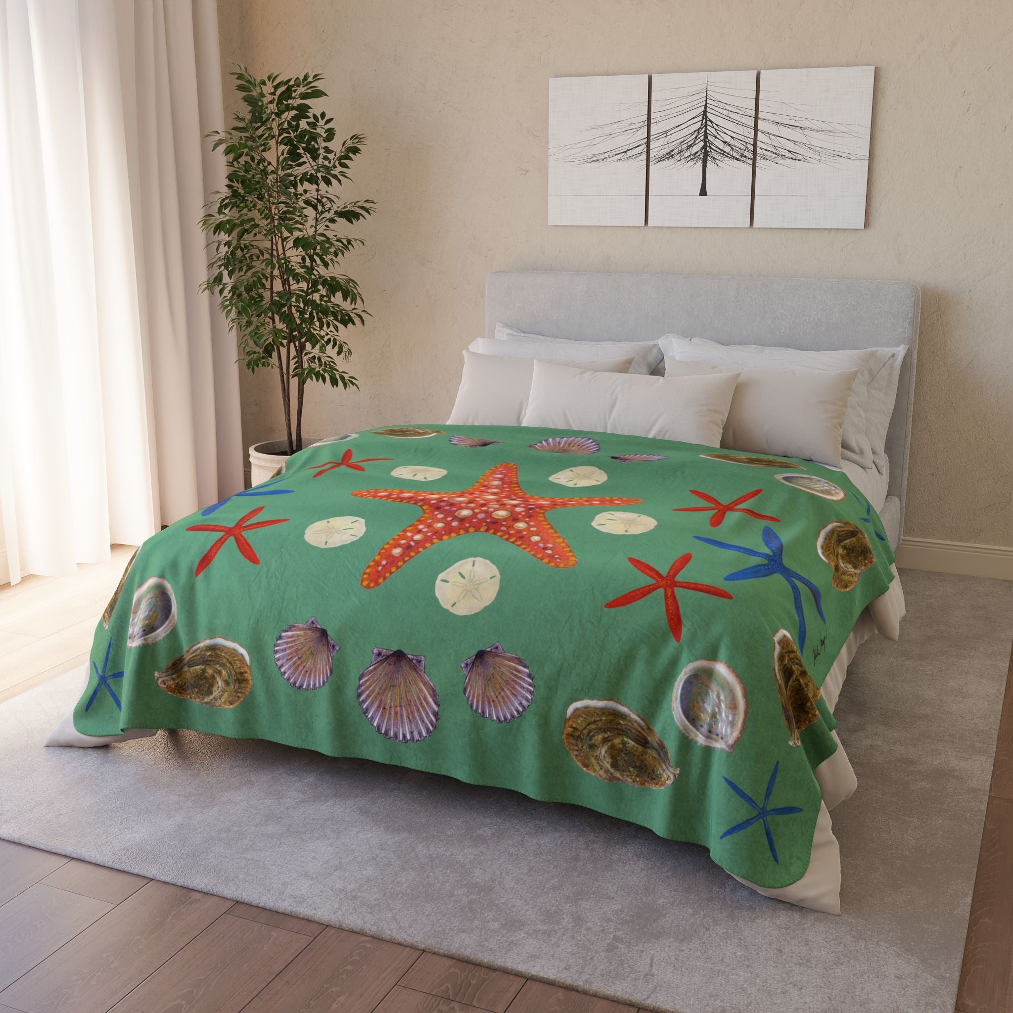 Starfish & Shells Super Soft Sherpa Blanket