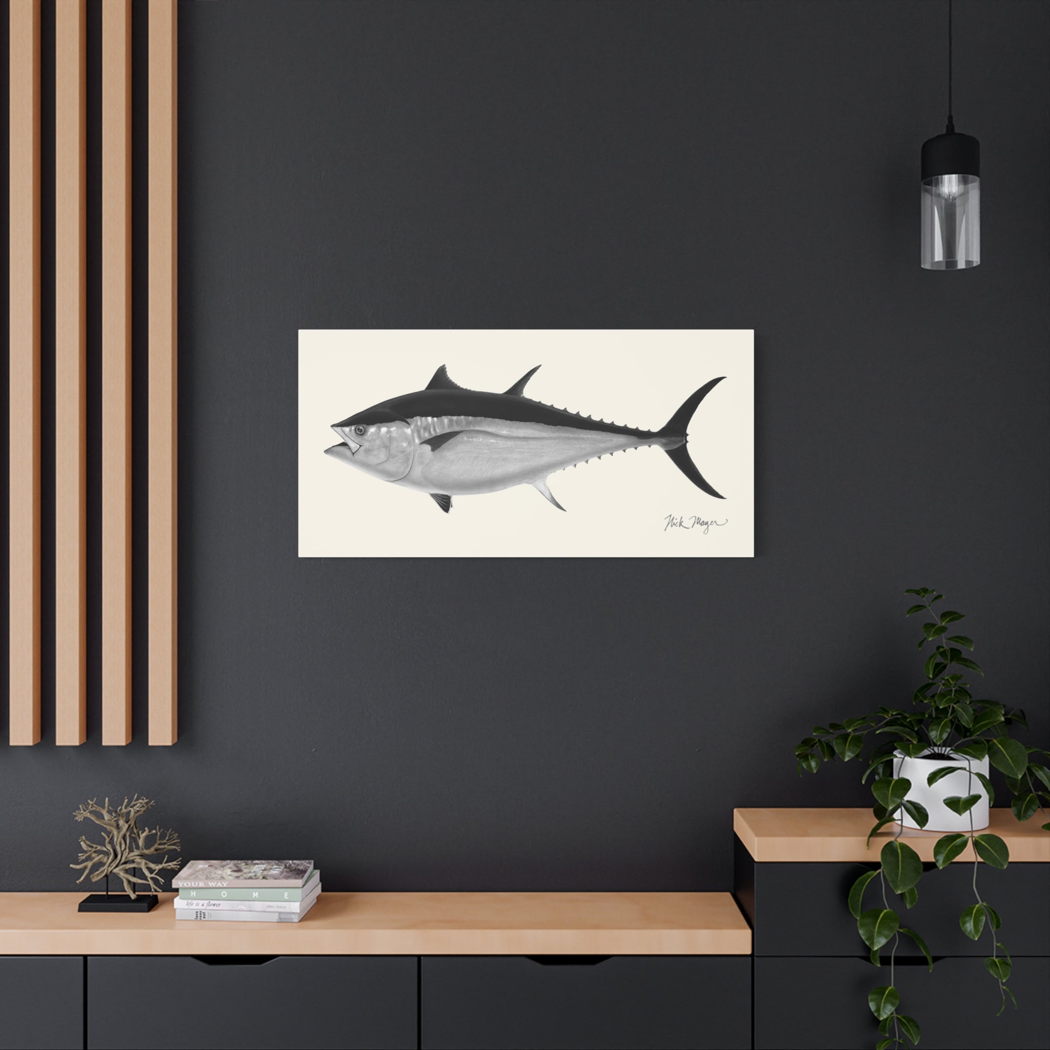 Black and White Giant Bluefin Tuna II Canvas Print