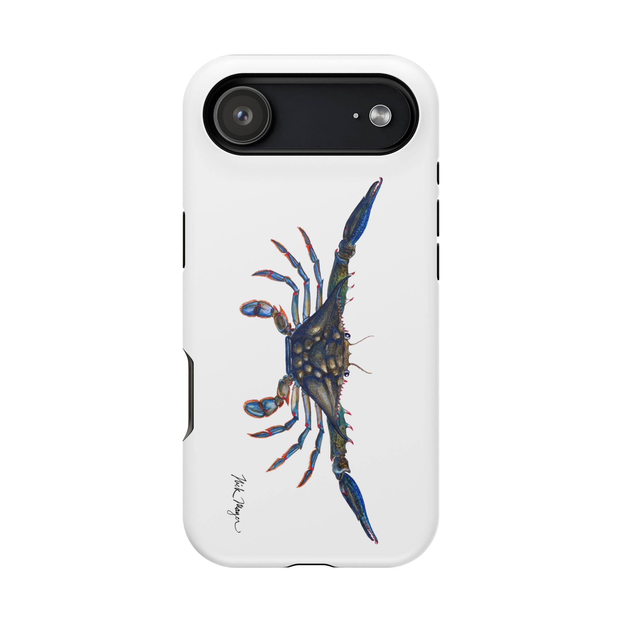 Blue Crab MagSafe White iPhone Case