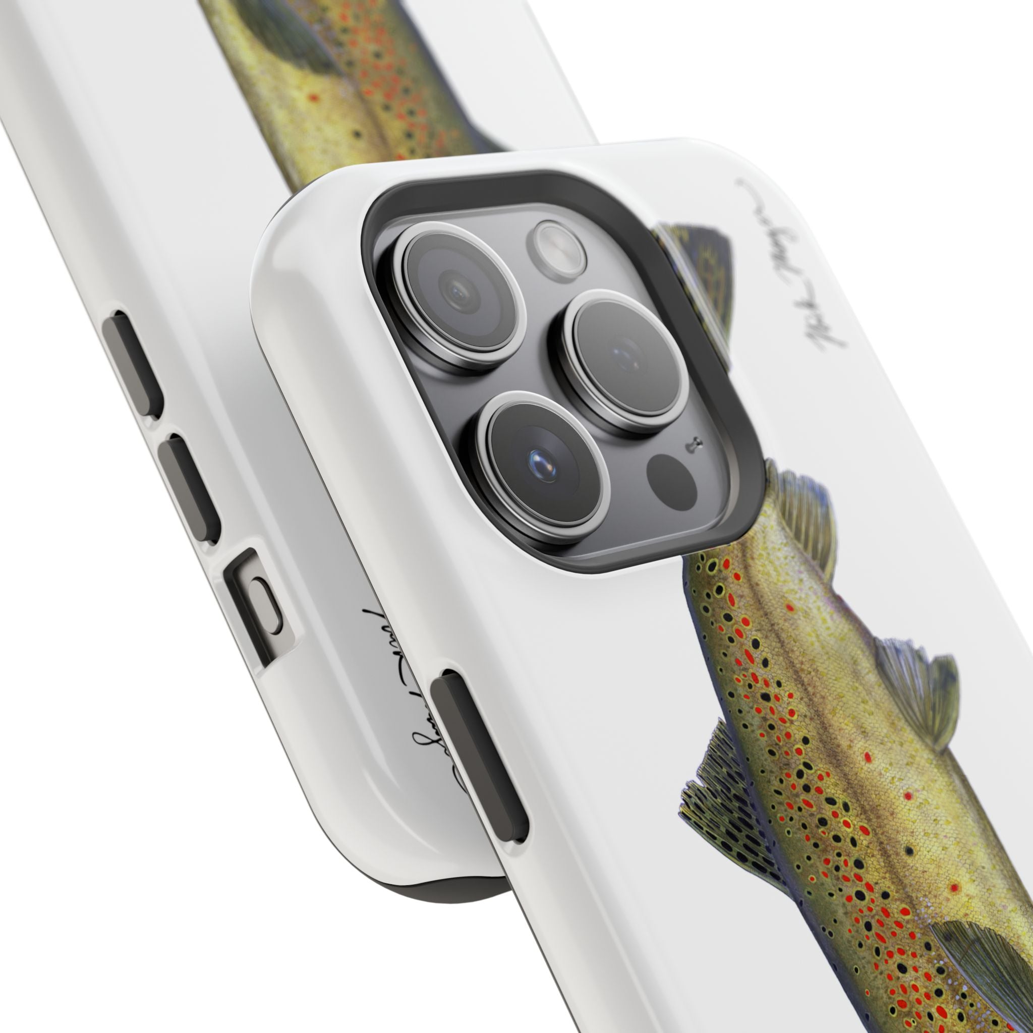 Brown Trout MagSafe White iPhone Case