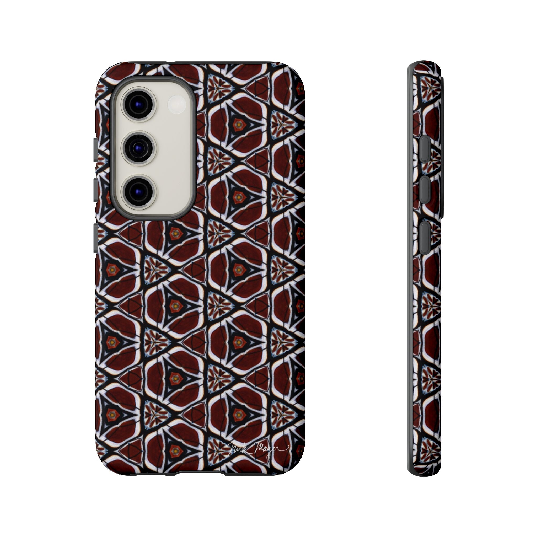 Maroon Butterfly Pattern Phone Case (Samsung)
