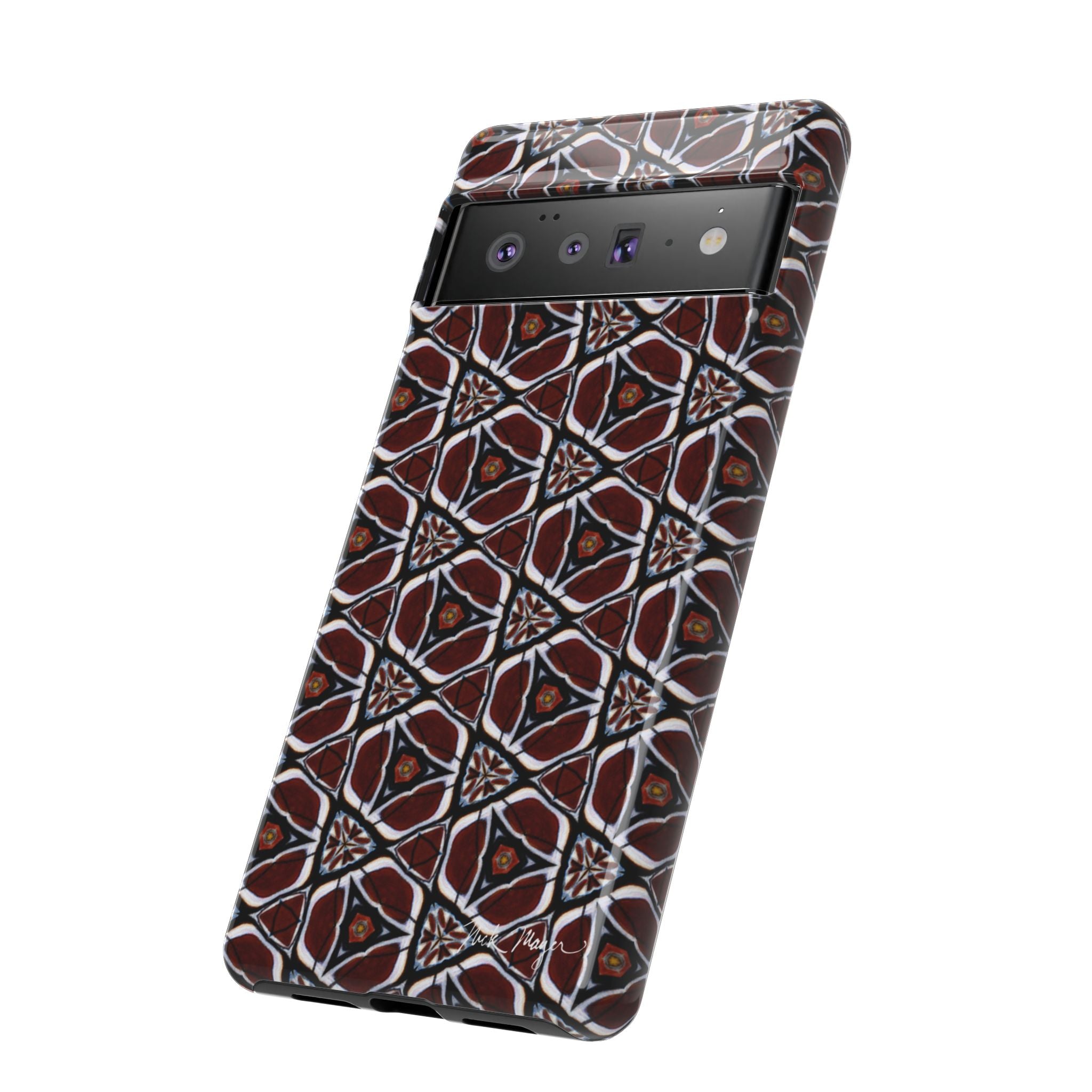 Maroon Butterfly Pattern Phone Case (Samsung)