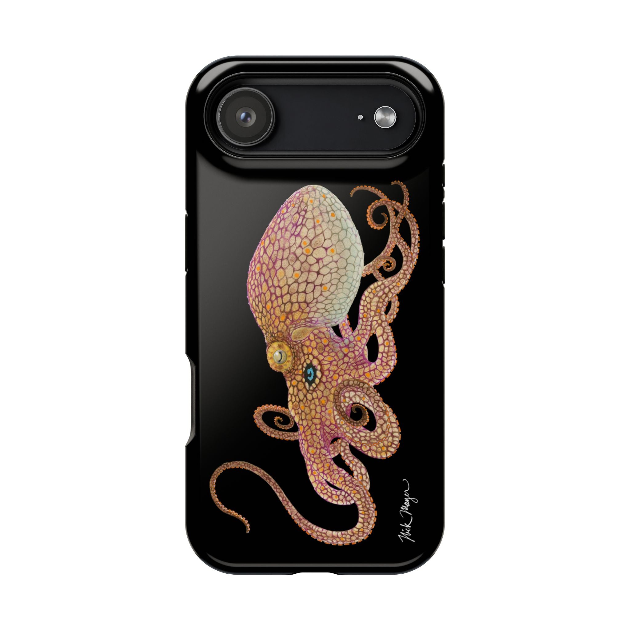 Two Spot Octopus MagSafe Black iPhone Case
