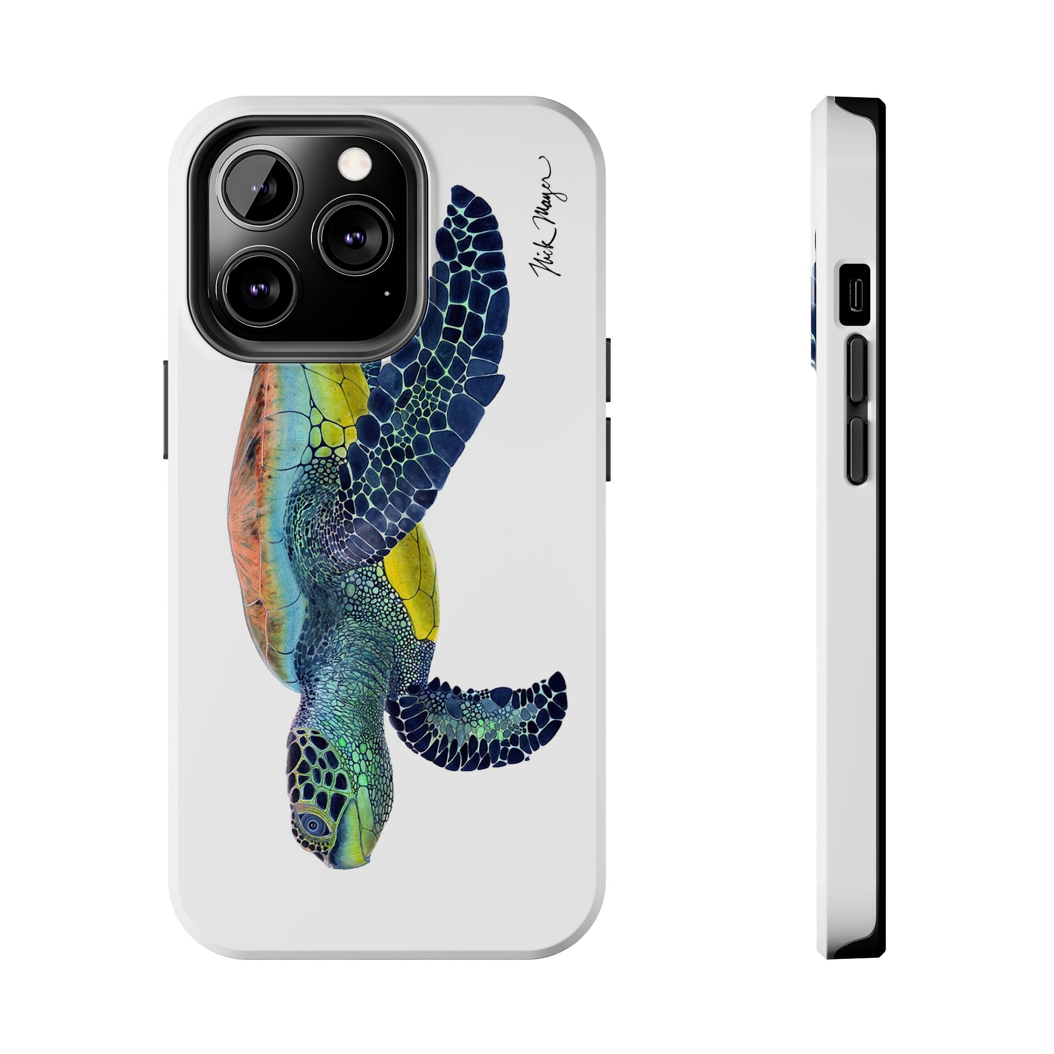 Green Sea Turtle II White Phone Case (iPhone)