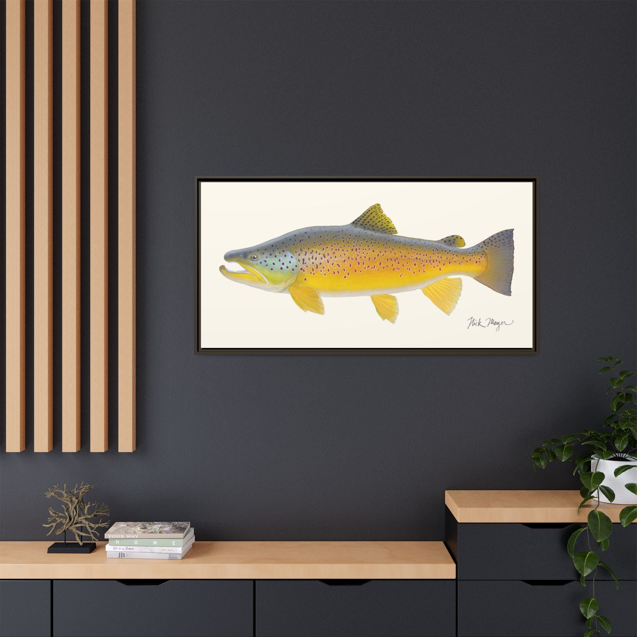 Brown Trout III Framed Canvas Print Printify