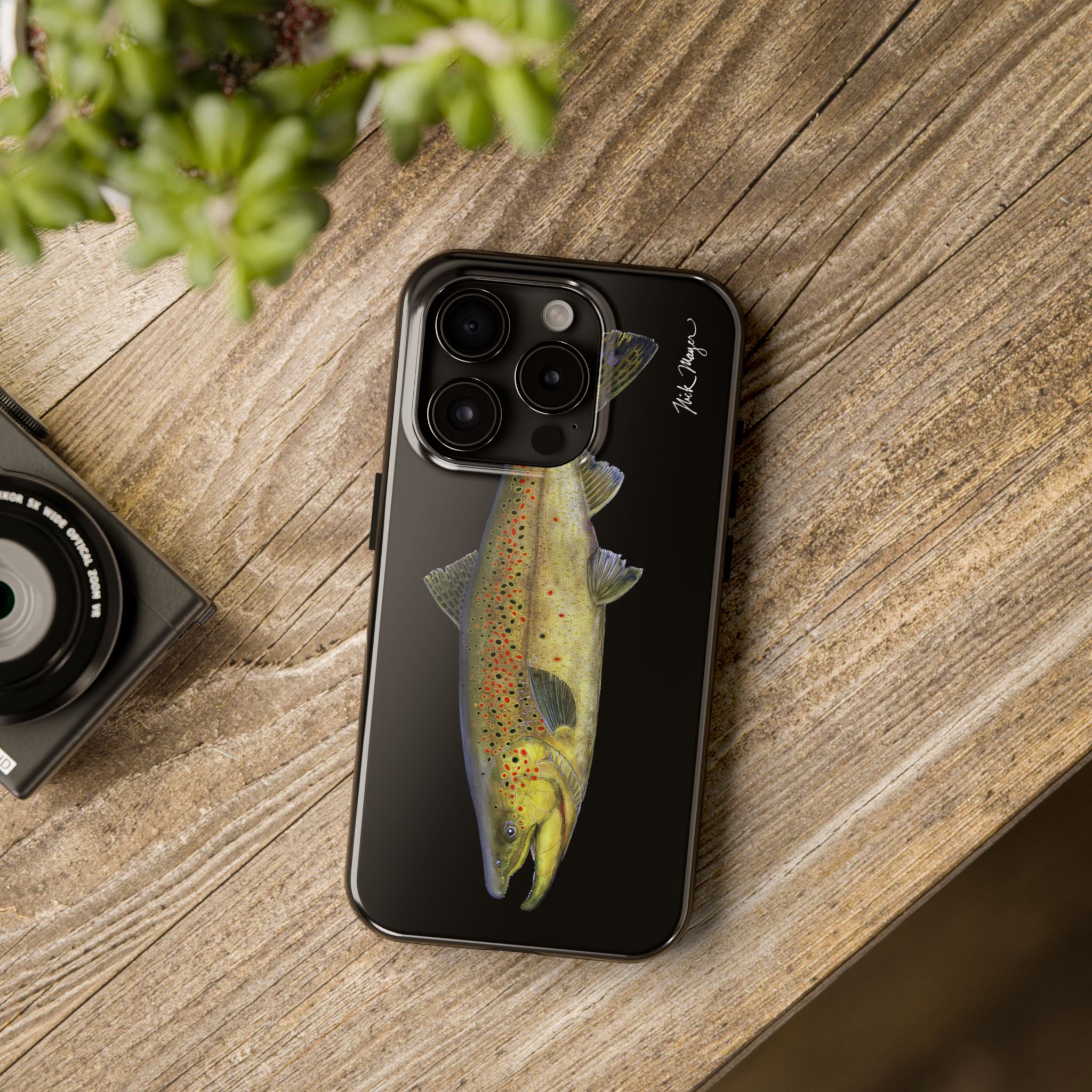 Brown Trout Black Phone Case (iPhone)