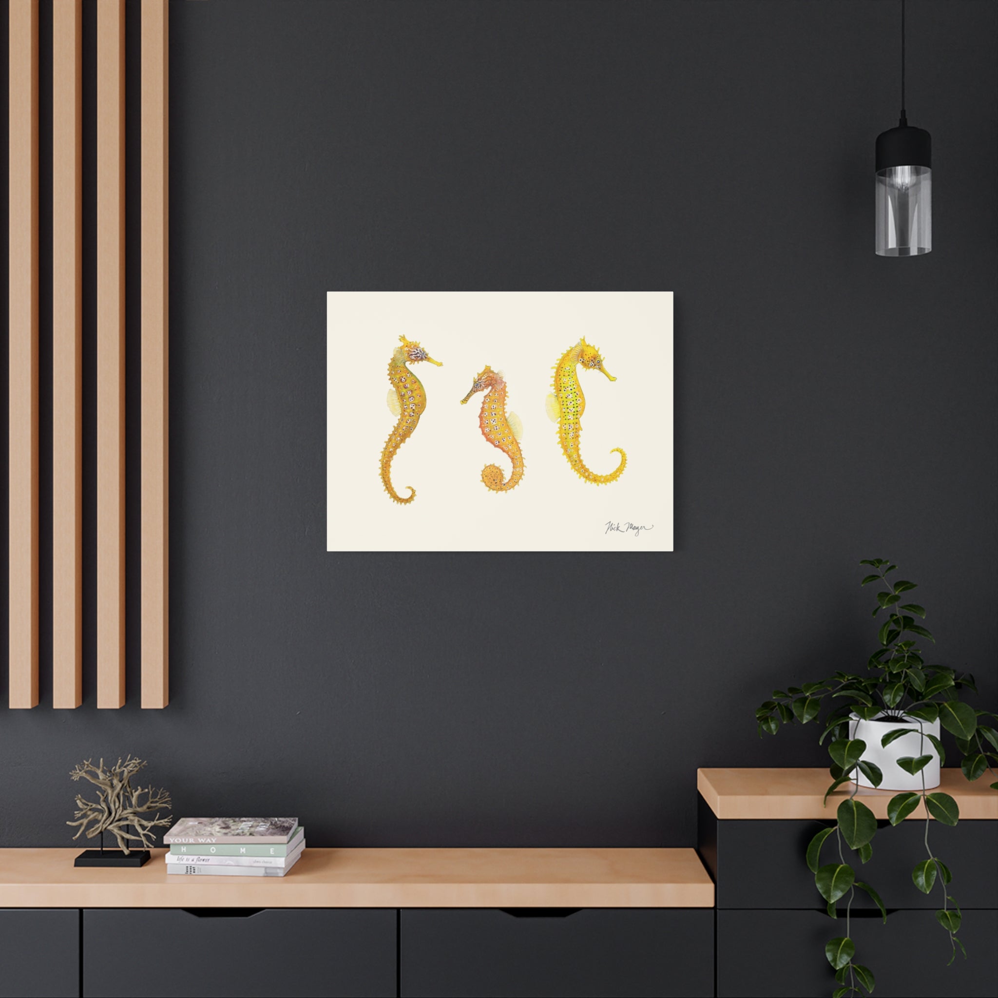 Giant Seahorse Trio Canvas Print