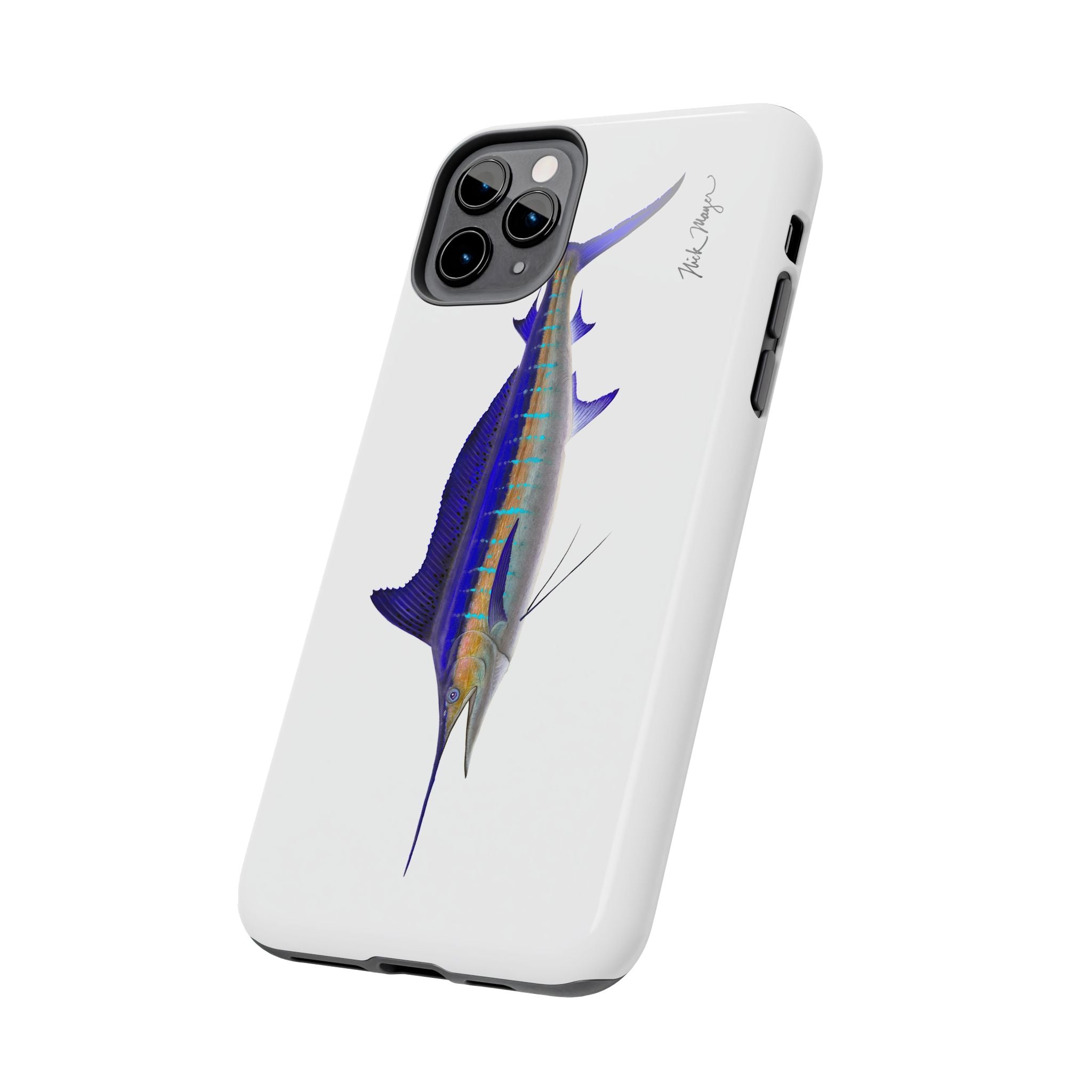 Striped Marlin White Phone Case (iPhone)