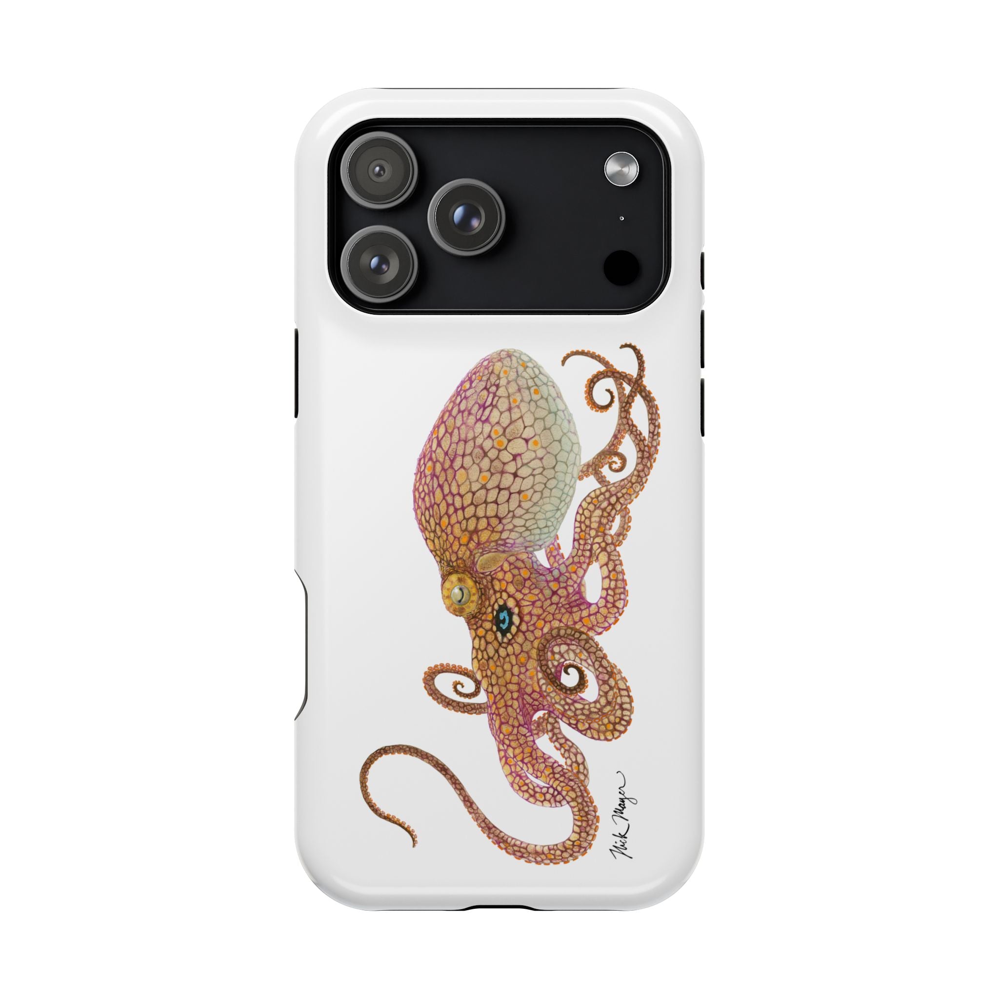 Two Spot Octopus MagSafe White iPhone Case