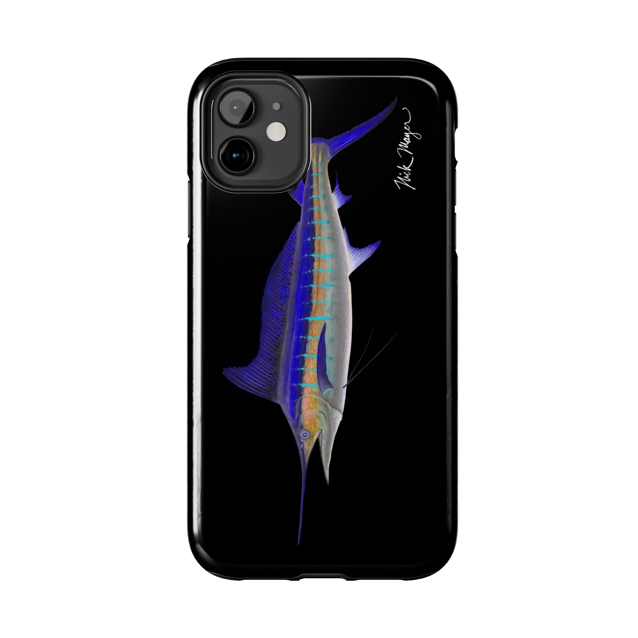 Striped Marlin Black Phone Case (iPhone)