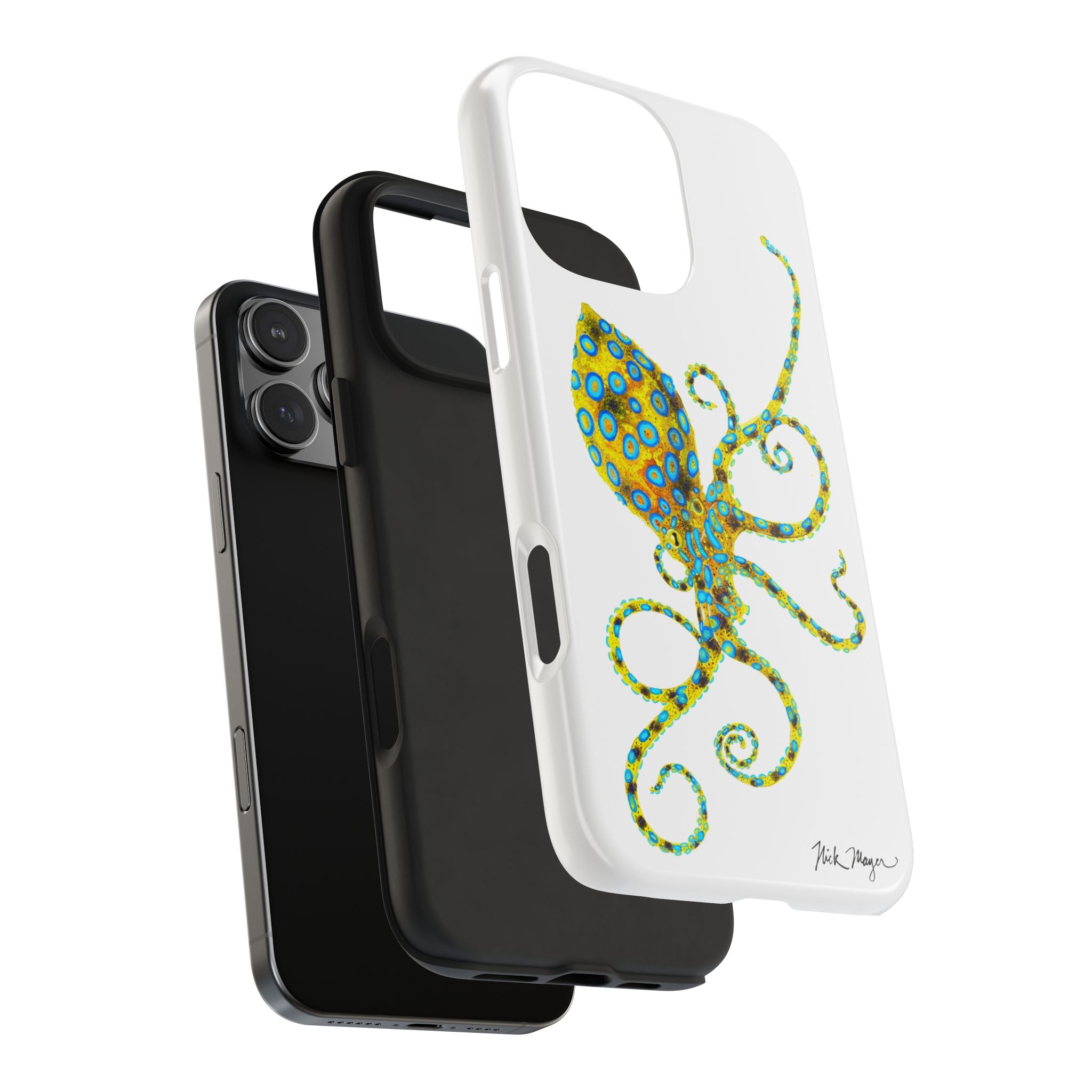 Blue Ringed Octopus White Phone Case (iPhone)
