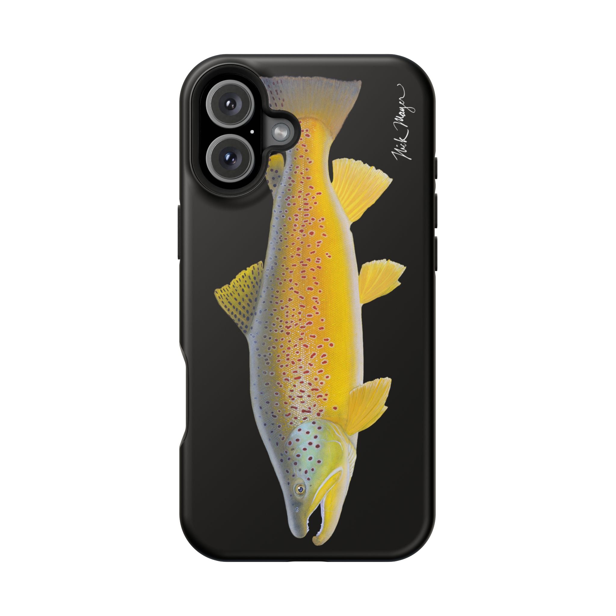 Brown Trout 3 Black MagSafe iPhone Case