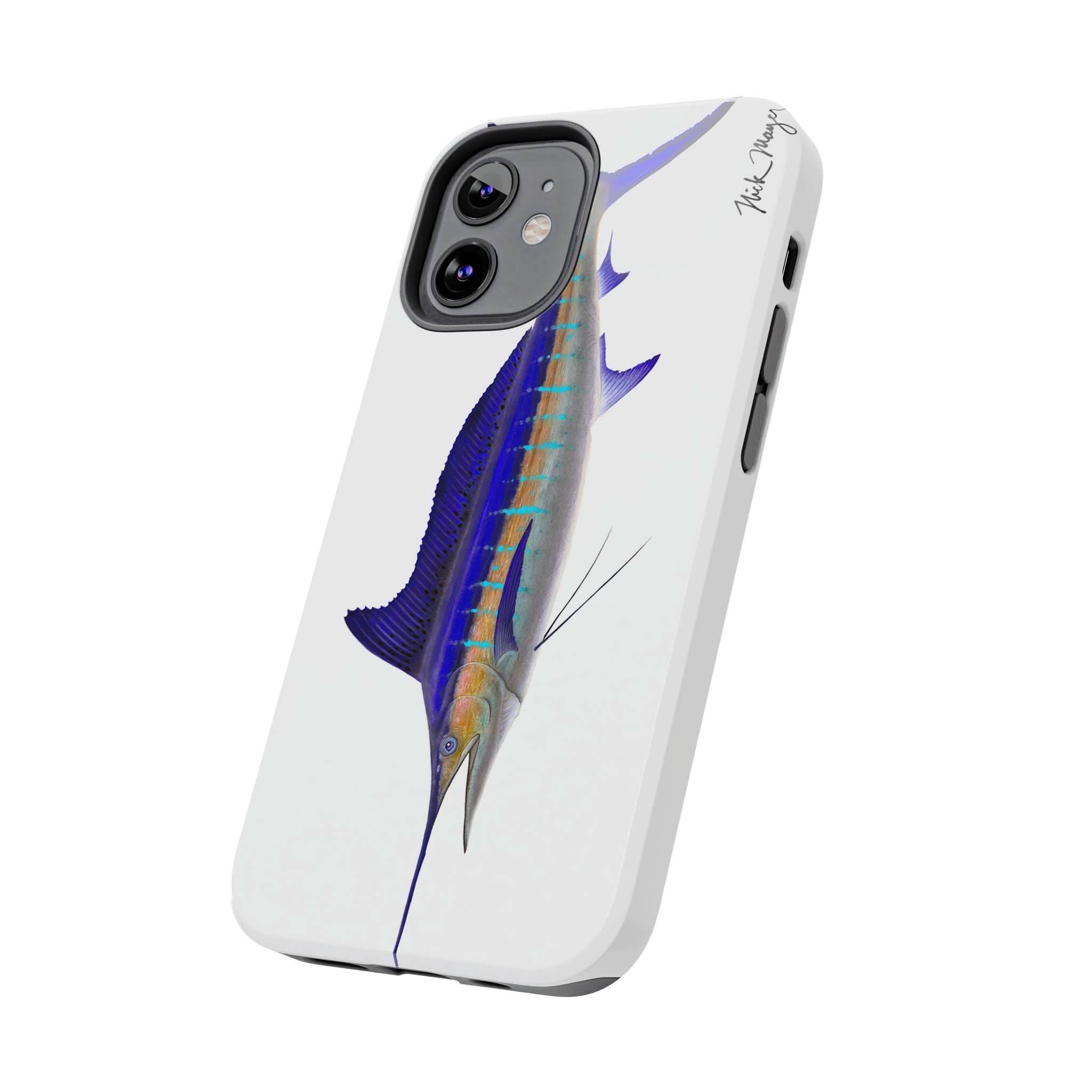Striped Marlin White Phone Case (iPhone)
