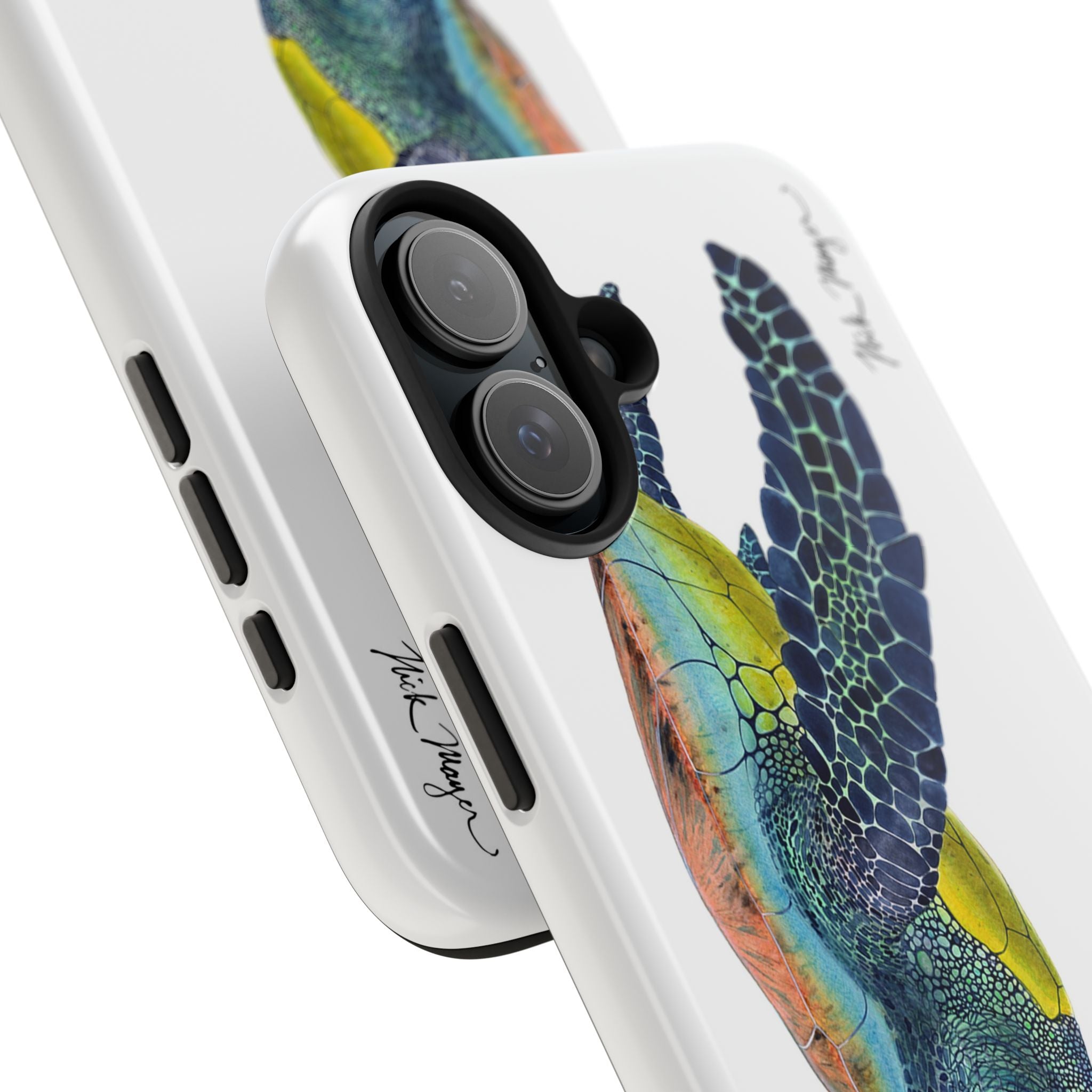 Green Sea Turtle II White Phone Case (iPhone)
