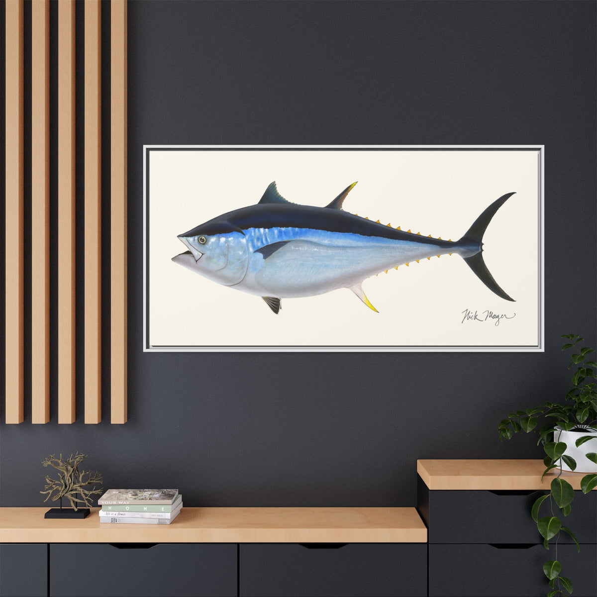 Giant Bluefin Tuna 2 Framed Canvas Print Printify