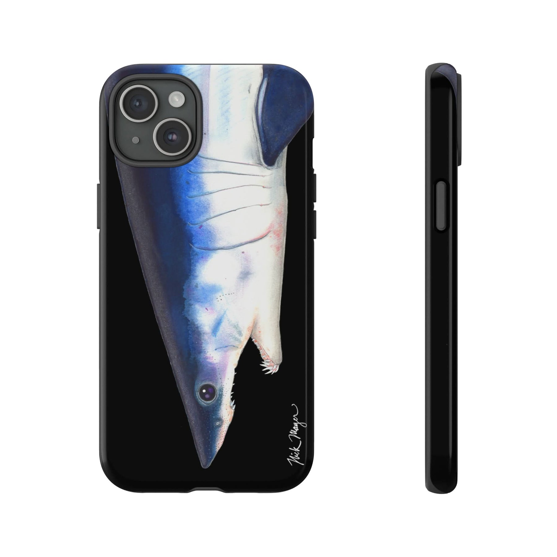 Mako Shark Face Black iPhone 15 Case