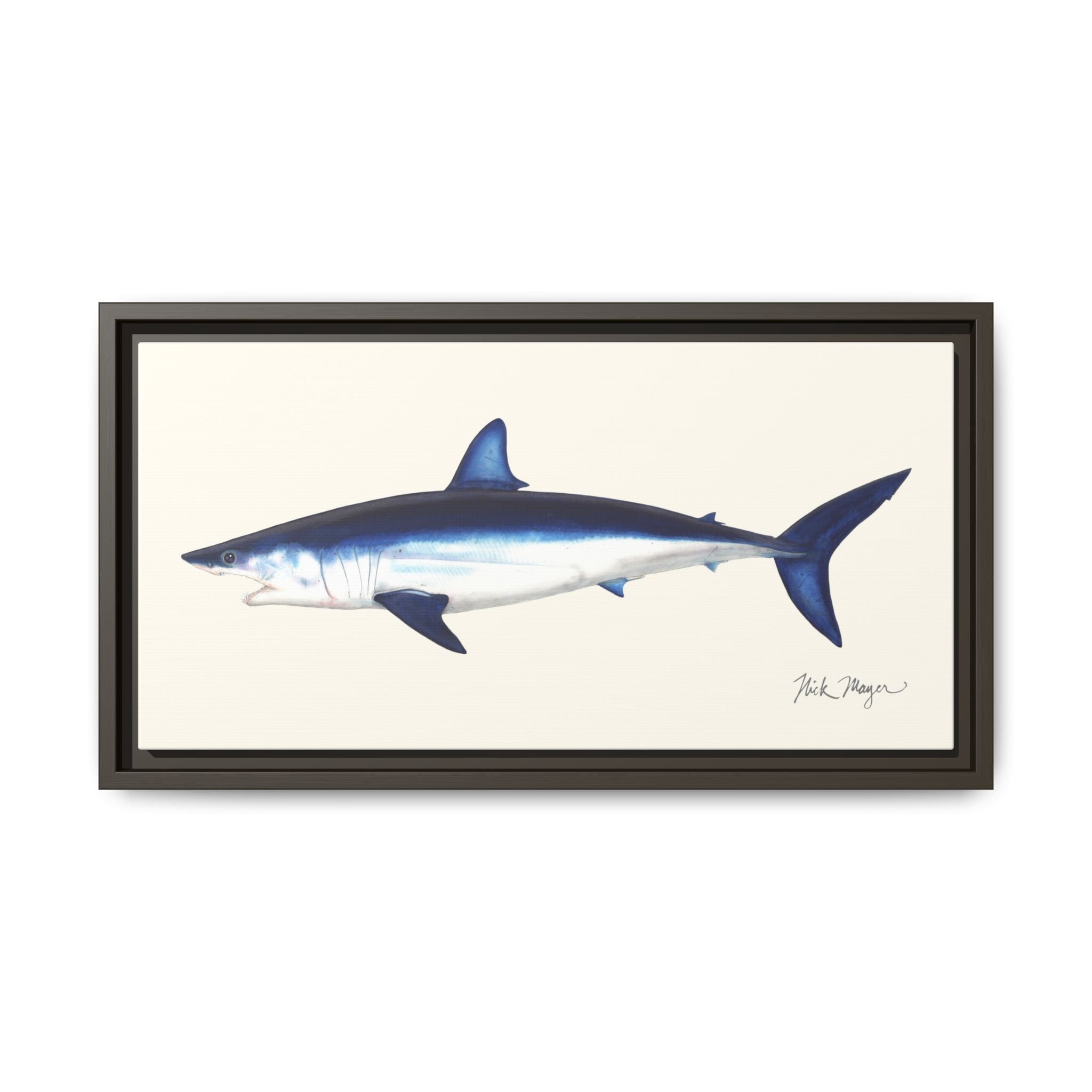 Mako Shark Framed Canvas Print Printify