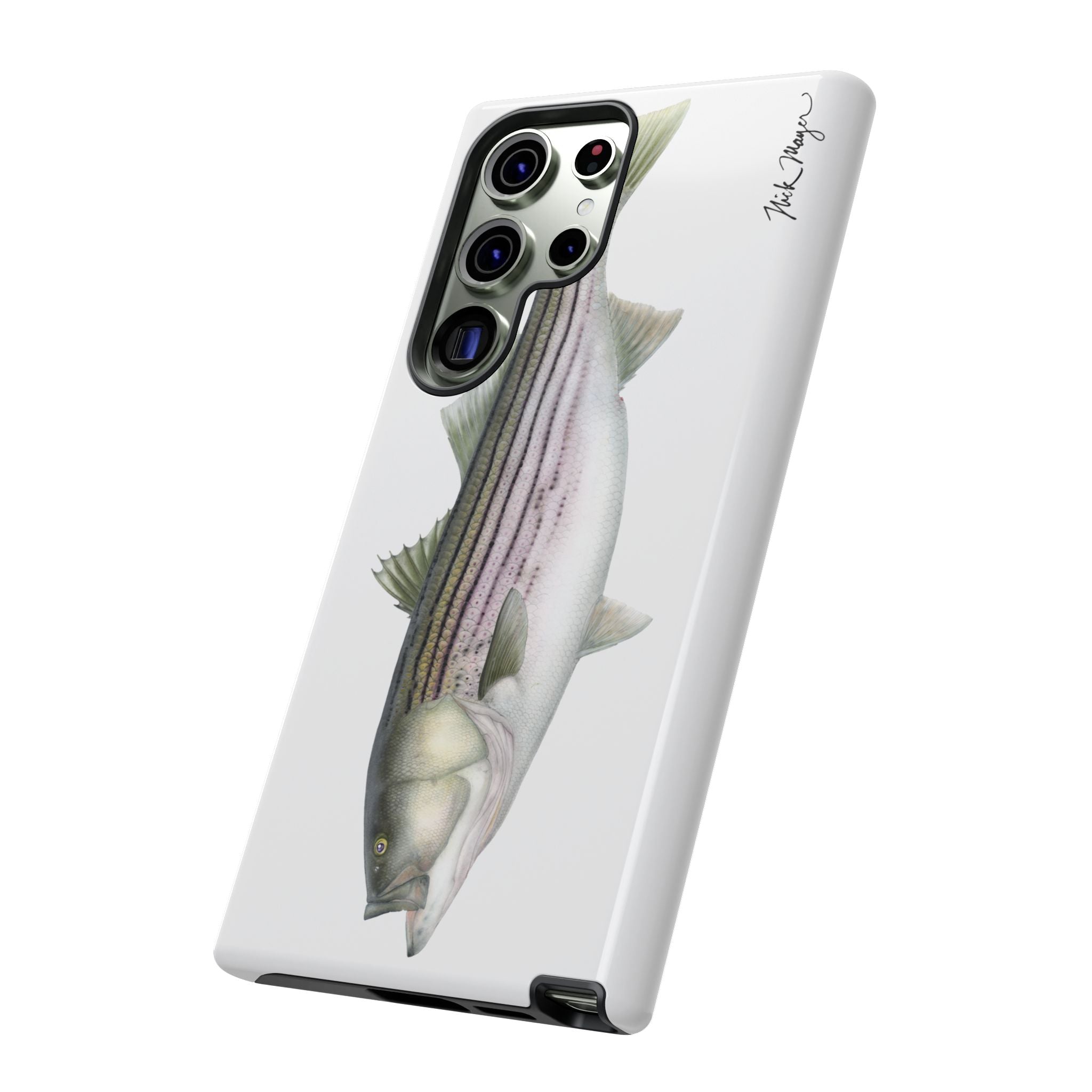30 lb Striper White Phone Case (Samsung) Printify